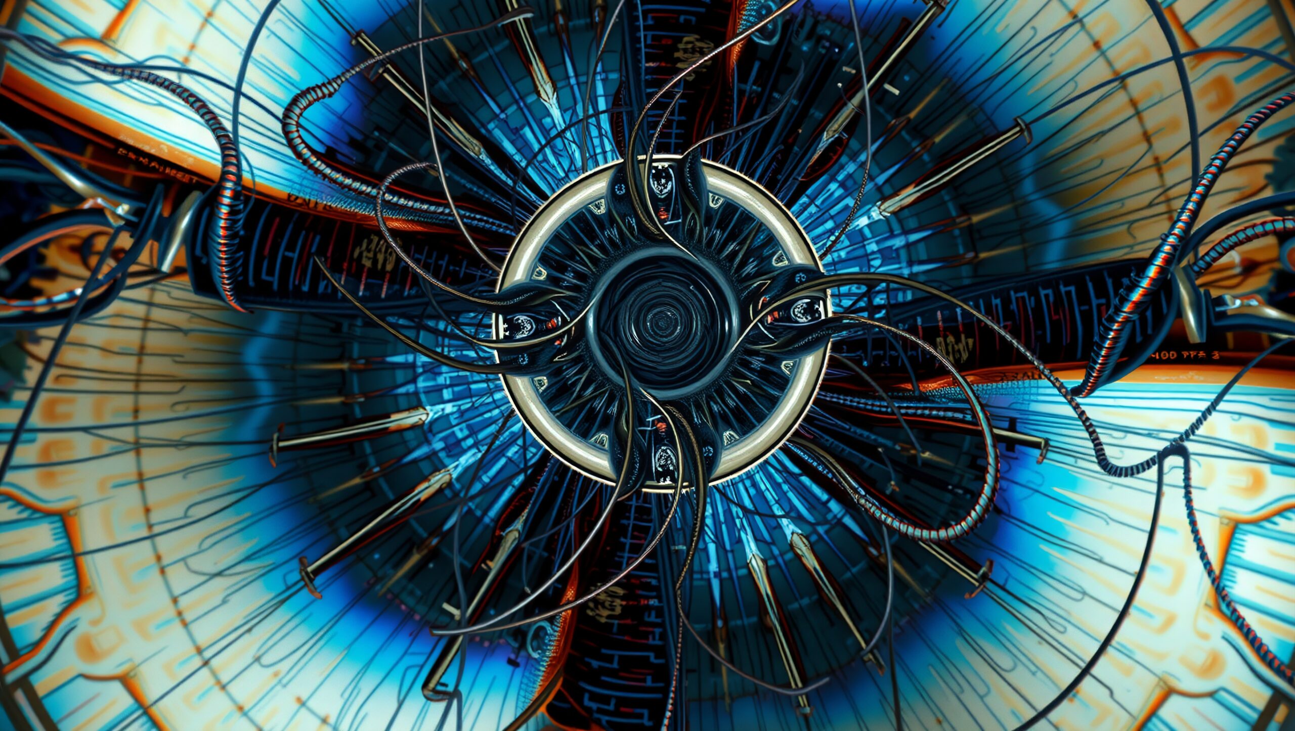 Futuristic abstract mechanical design with intricate details.
