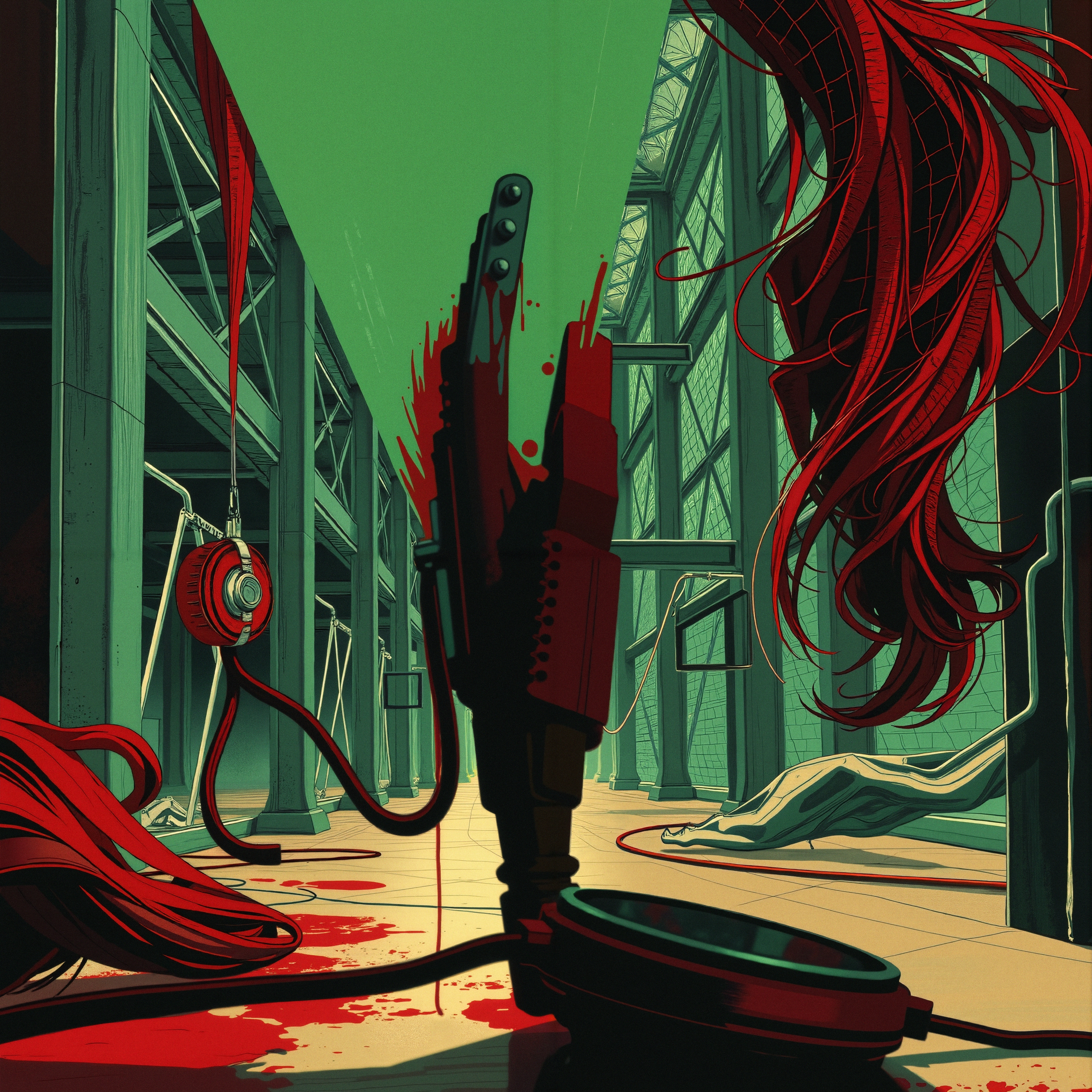 Industrial Chaos with Red Accents