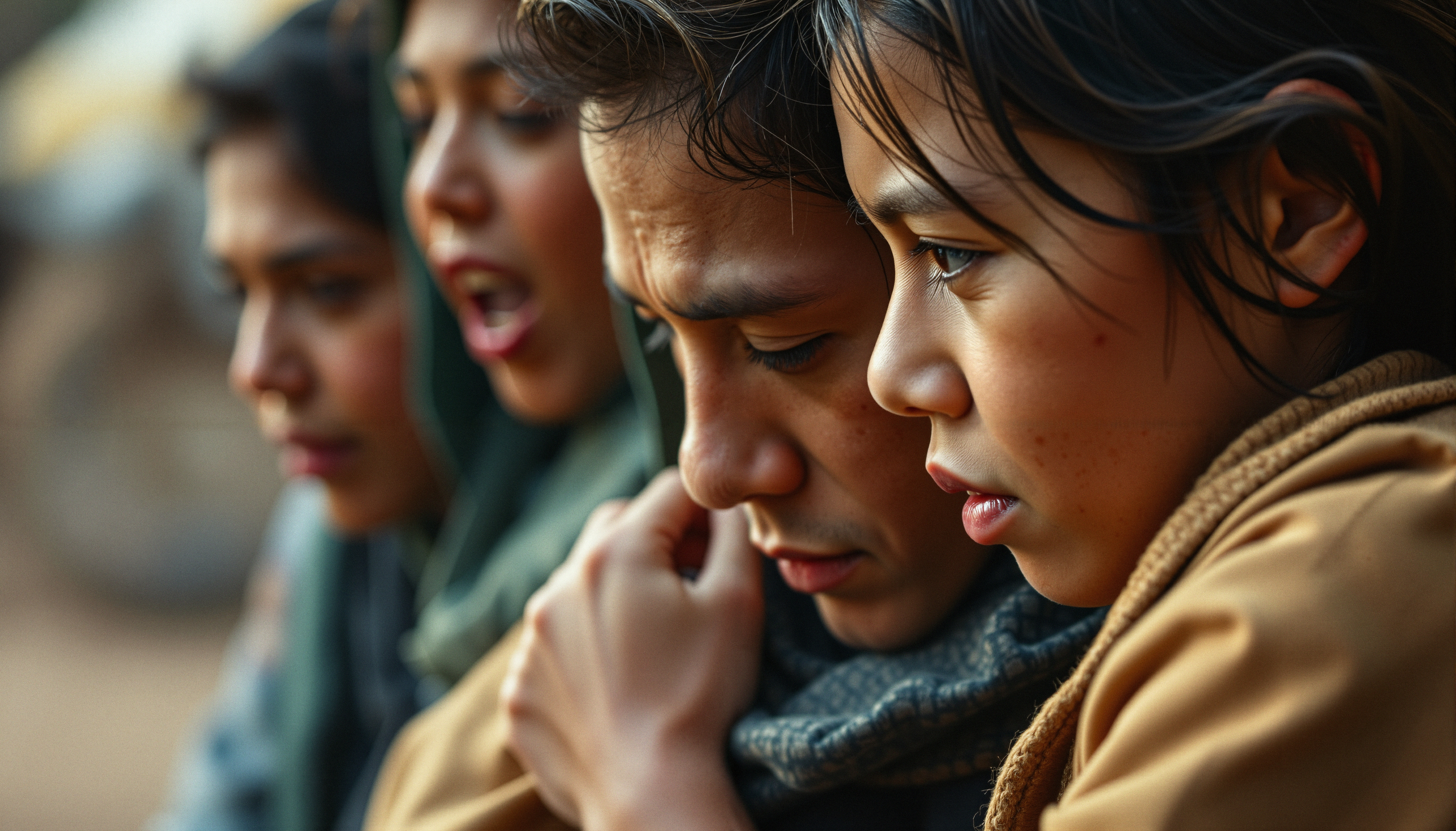Contemplative Group Huddle Outdoors