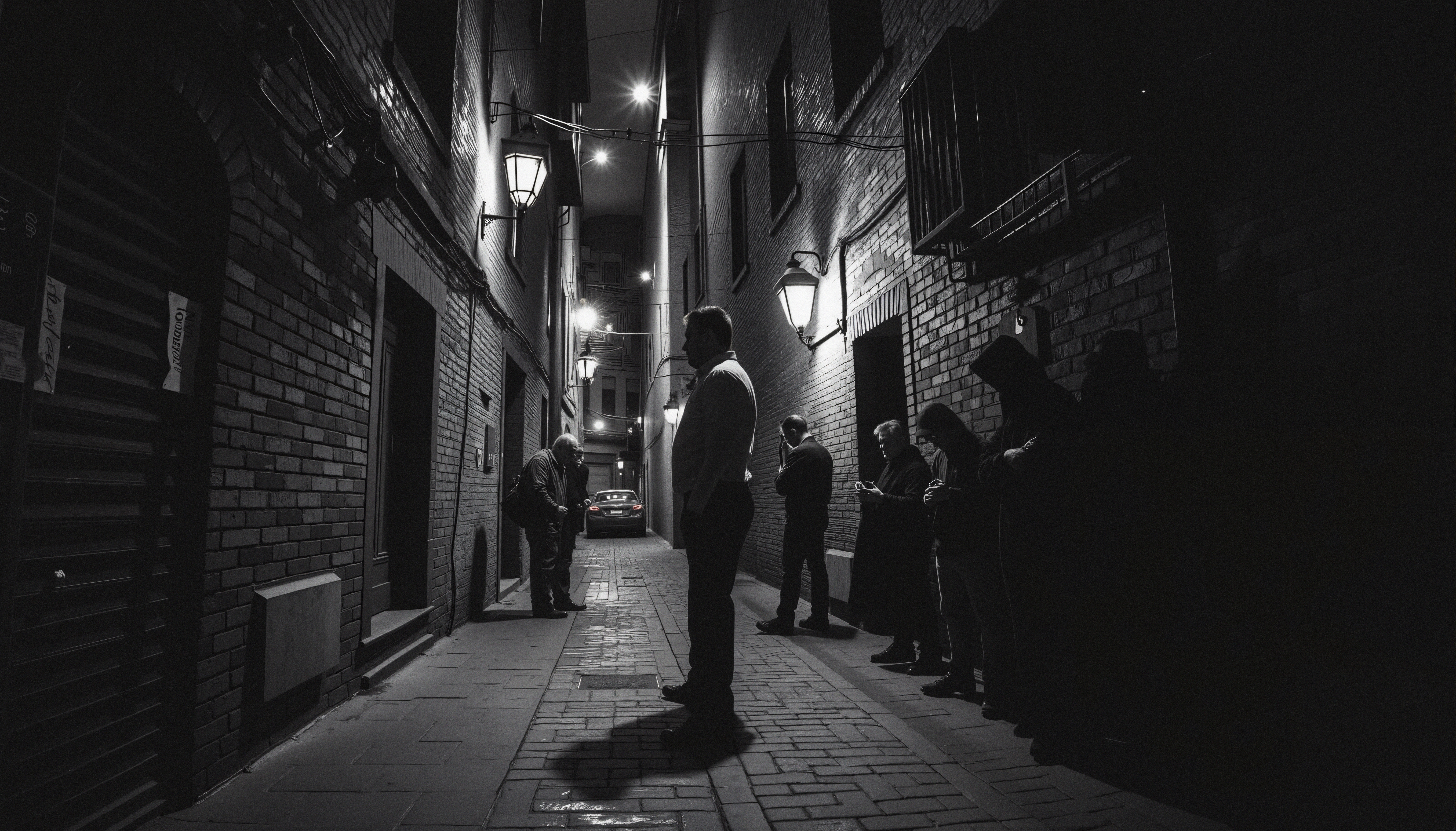 Mystery Scene in Dim Alley