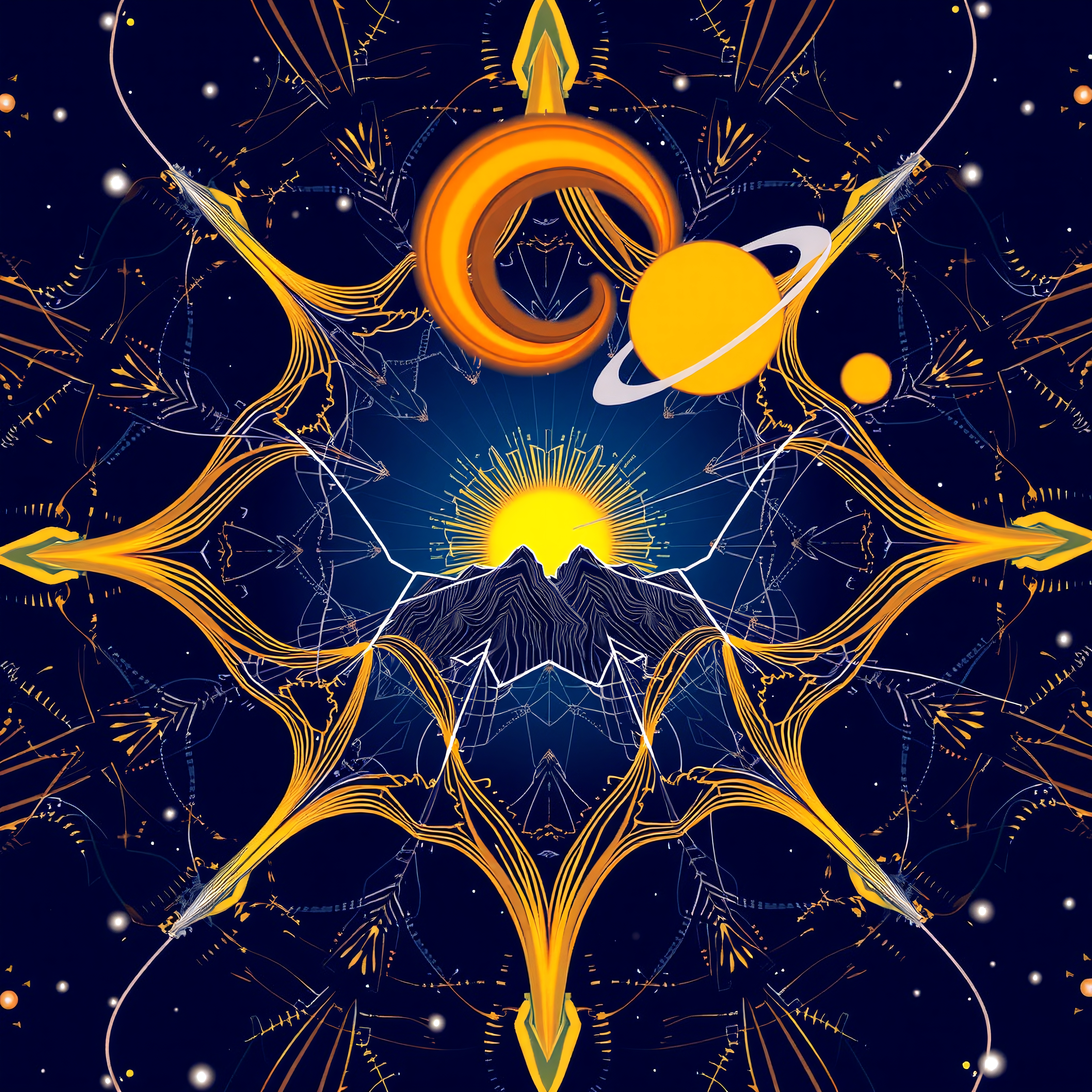 Celestial Sunrise and Planetary Dance