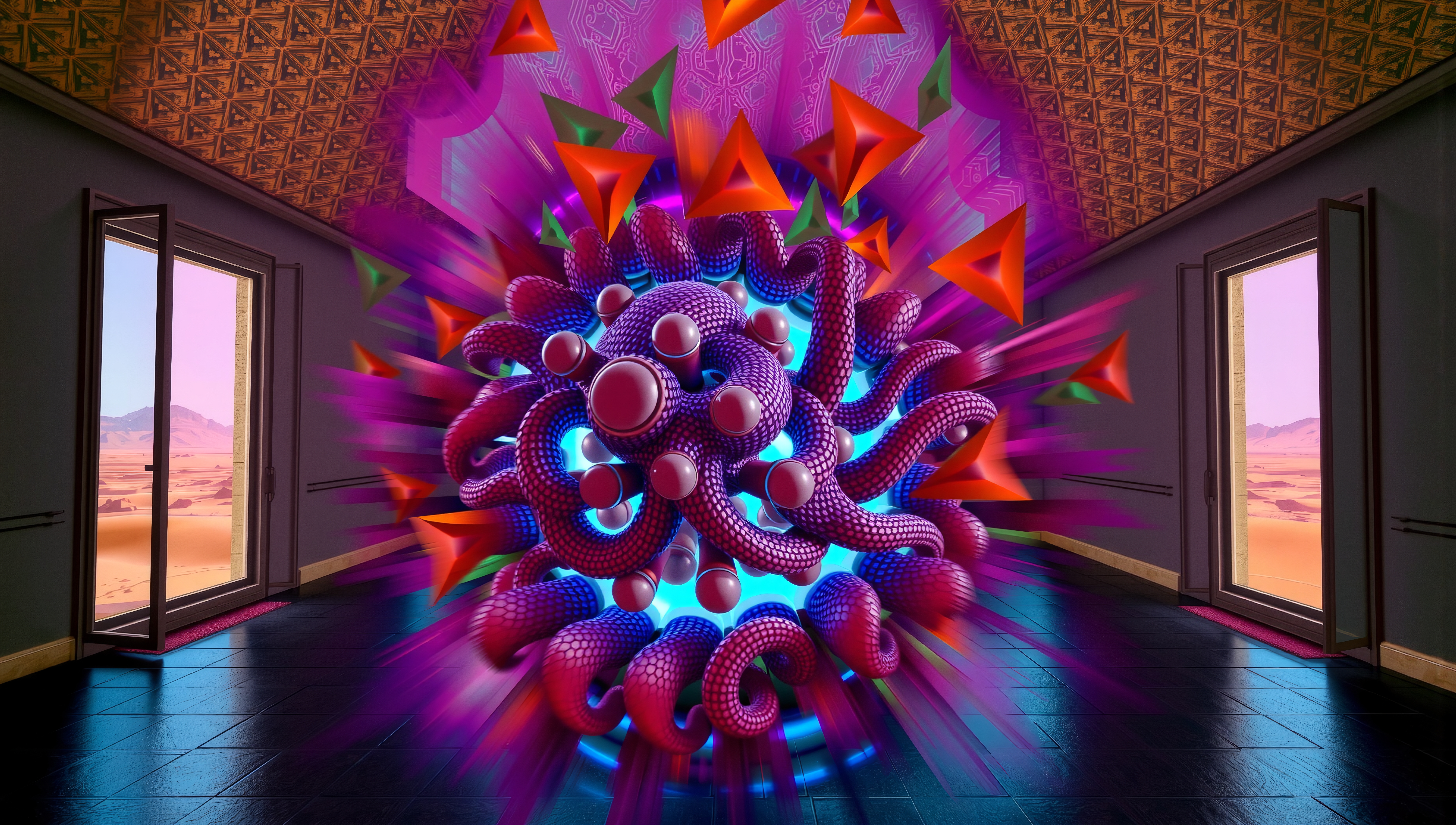 Abstract Vibrance in Serene Desert