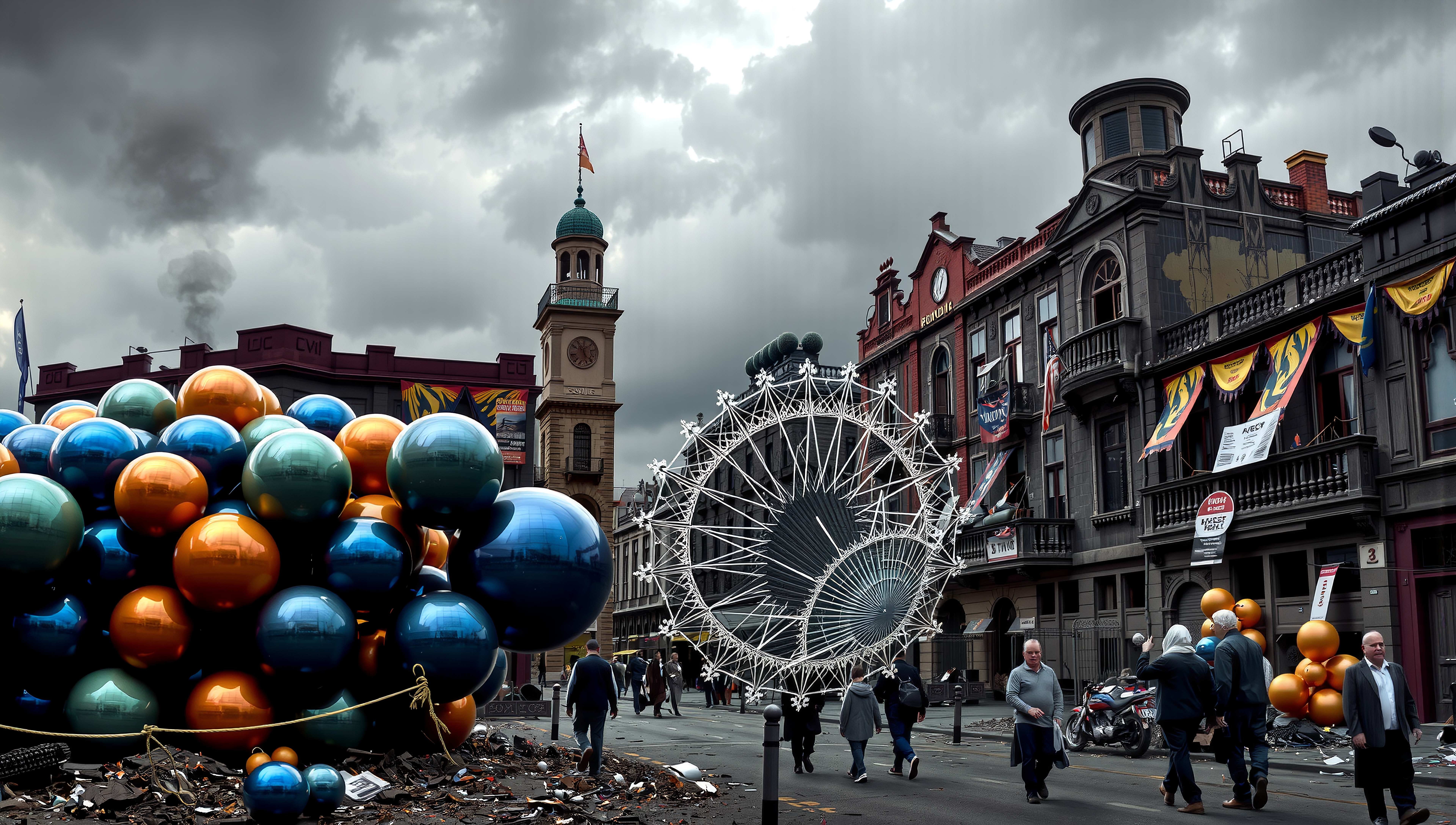 Colorful Urban Art Installation Display