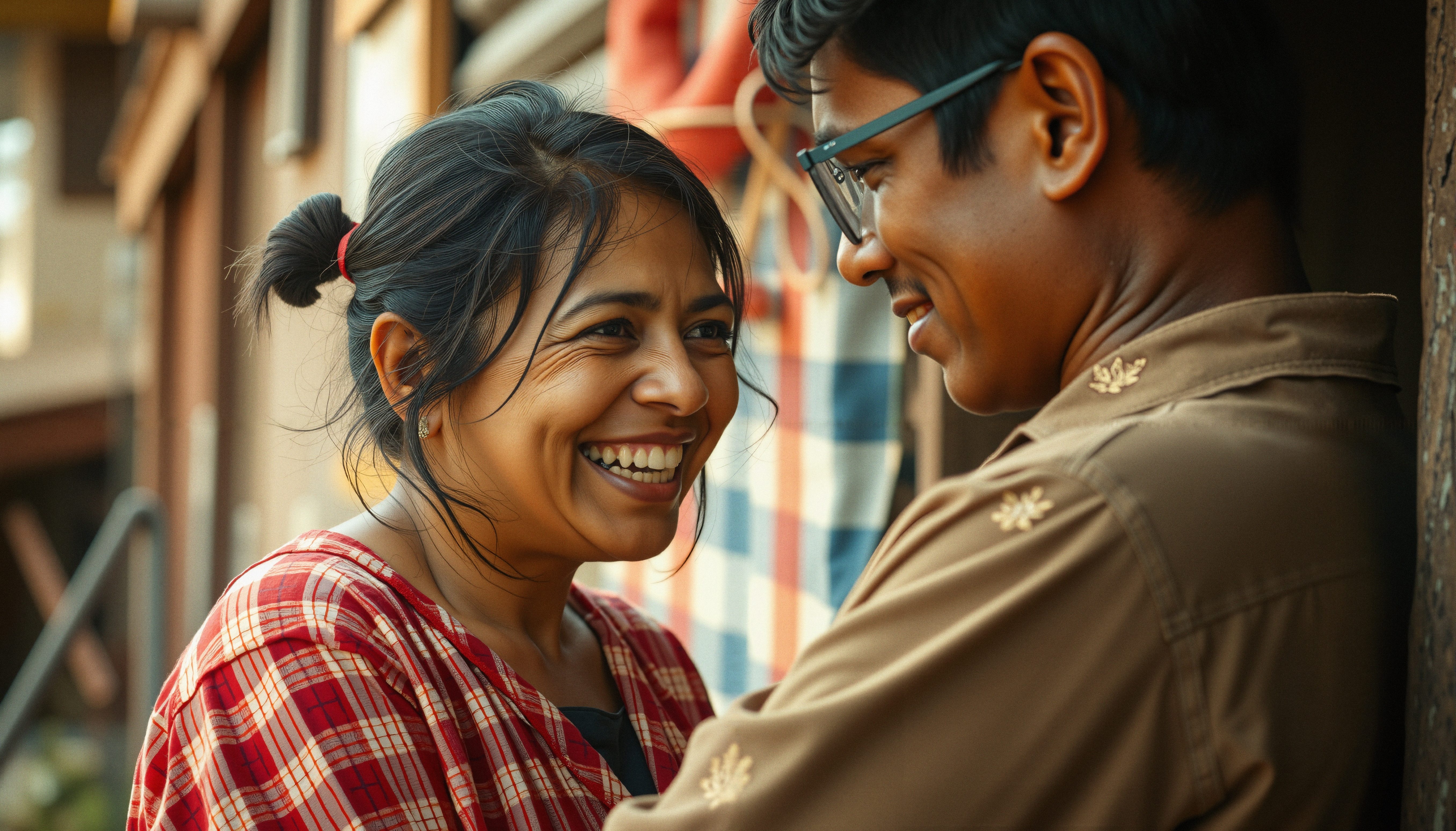 Joyful Moment Between Happy Couple