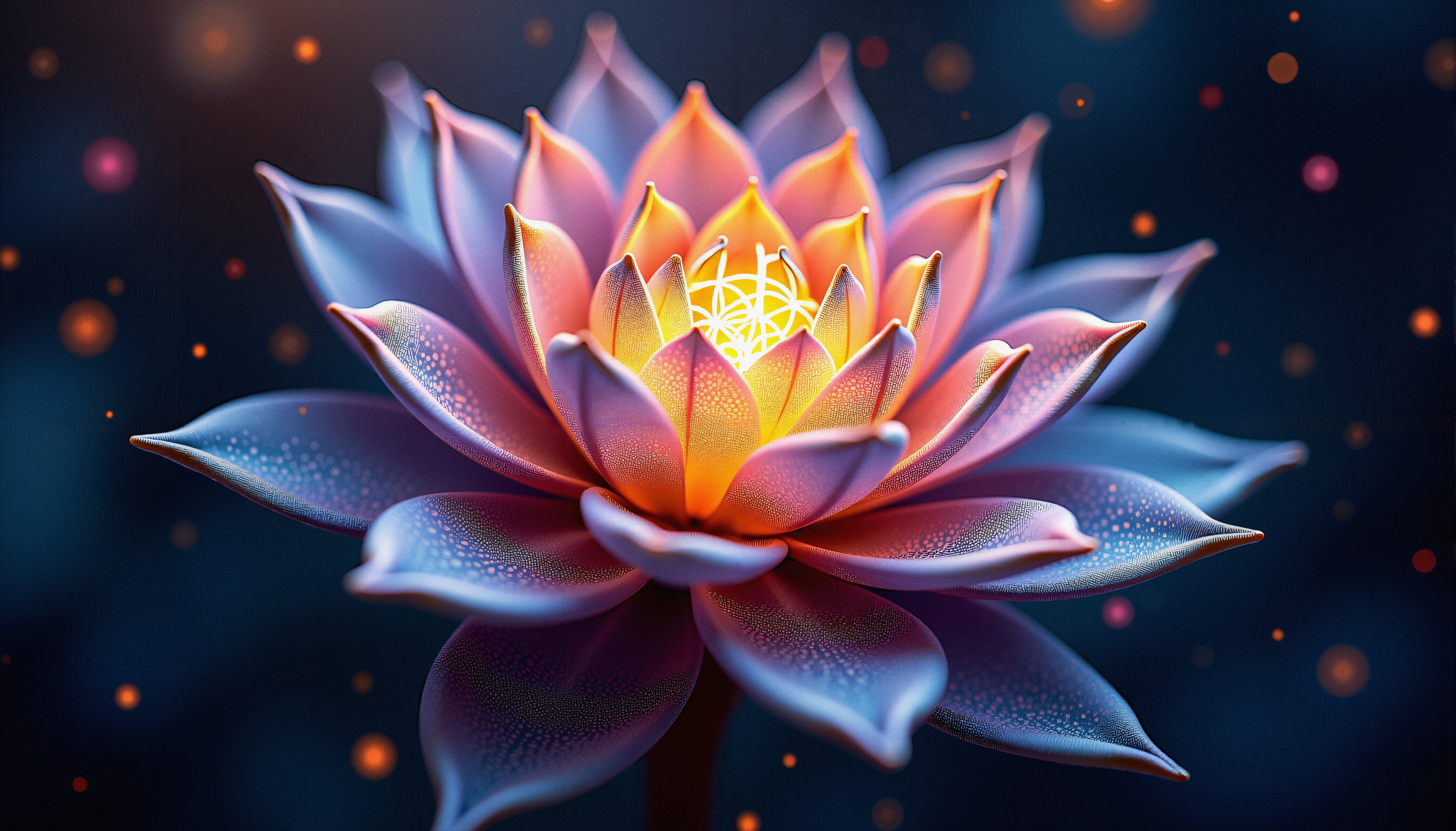 Glowing Lotus Flower Artistry