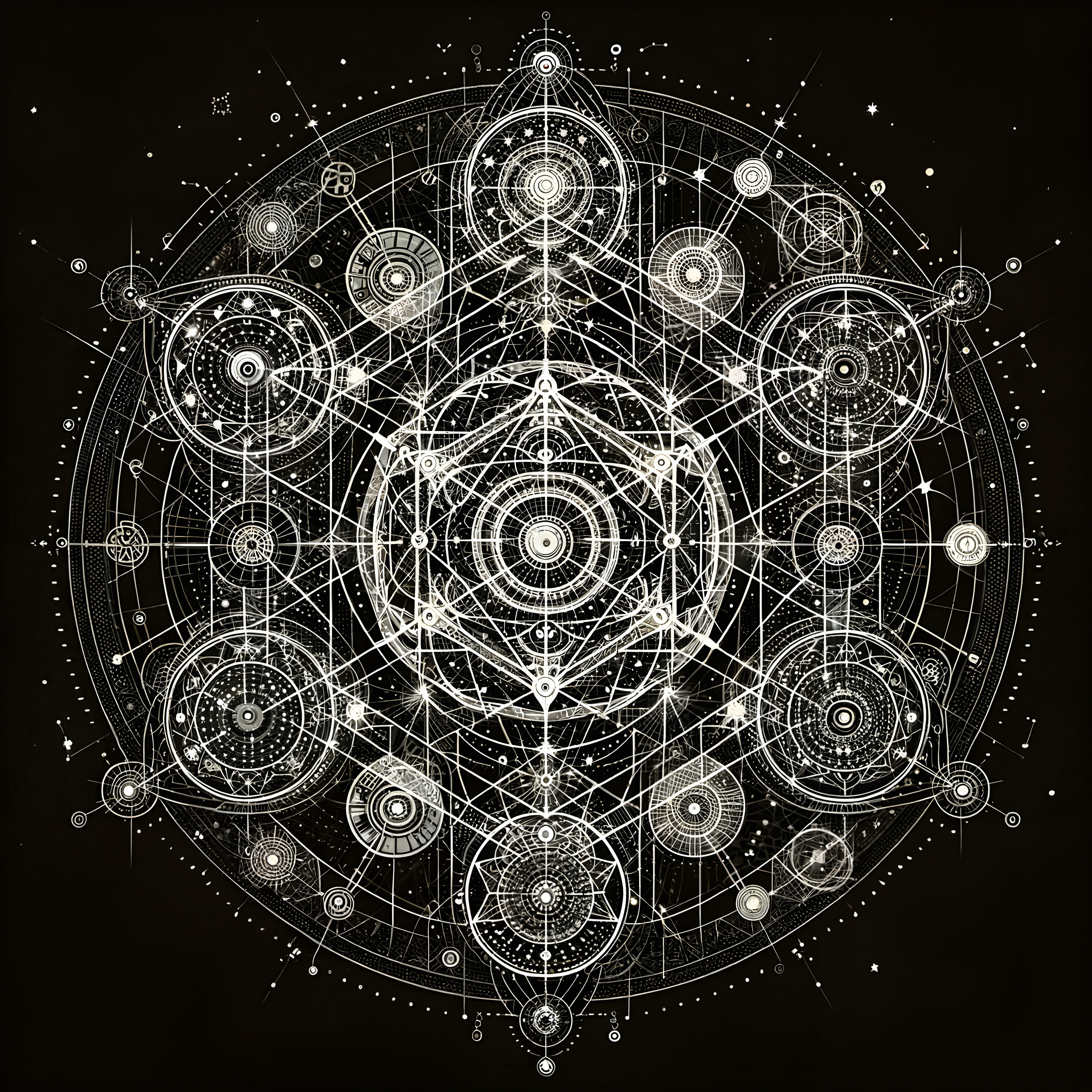 Intricate Celestial Geometric Mandala Design