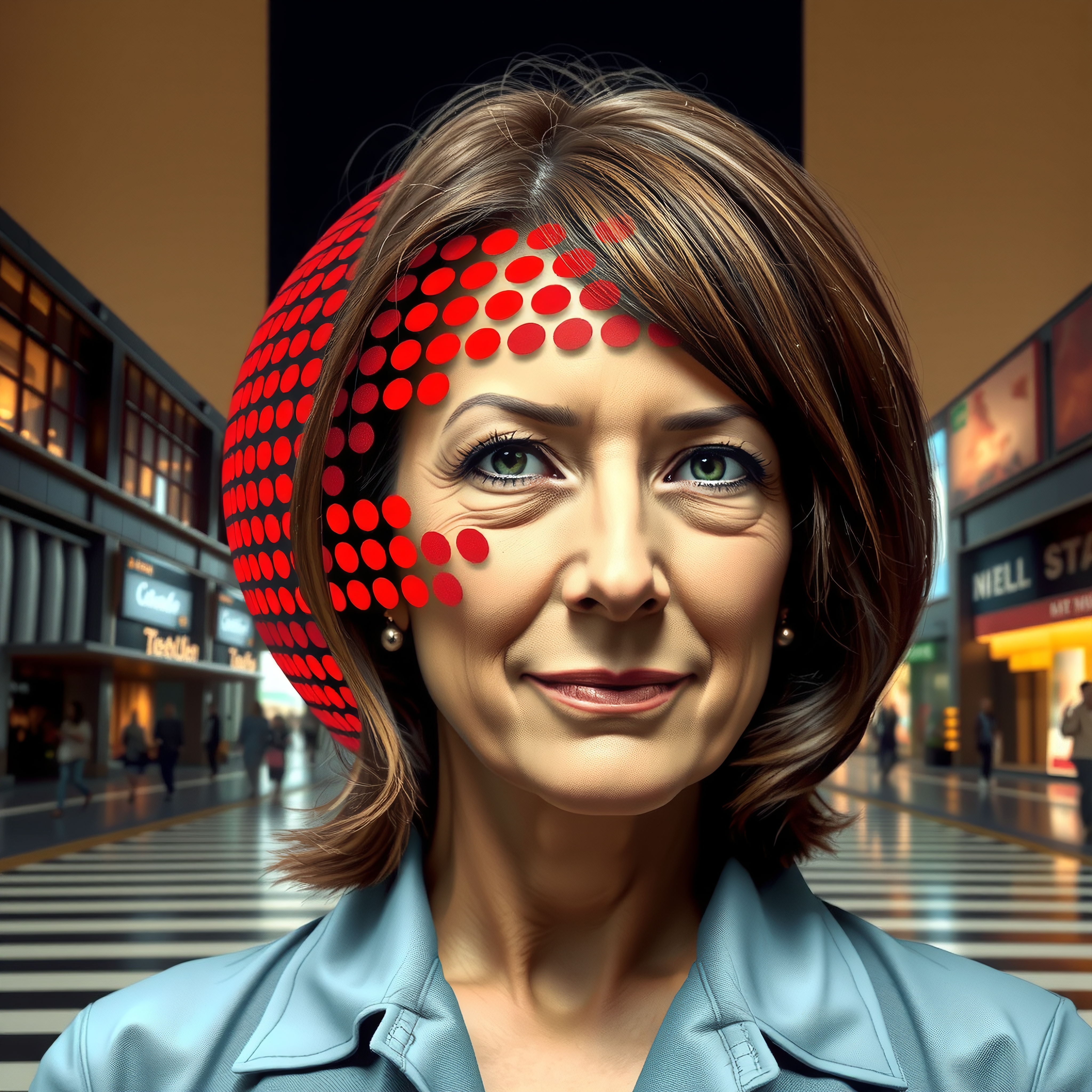 Vibrant Urban Portrait with Dots