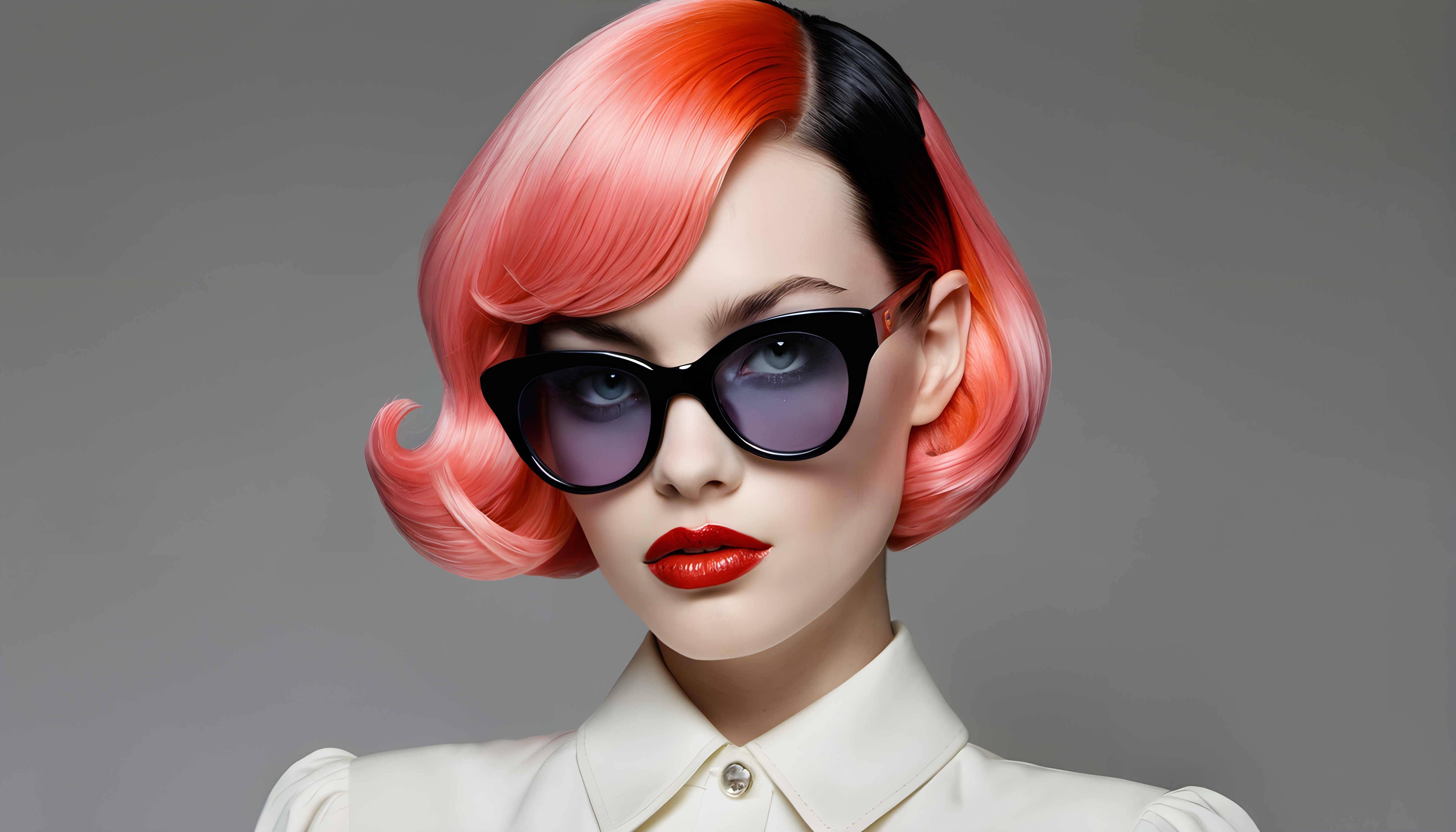 Retro Glamour with Pink Hair