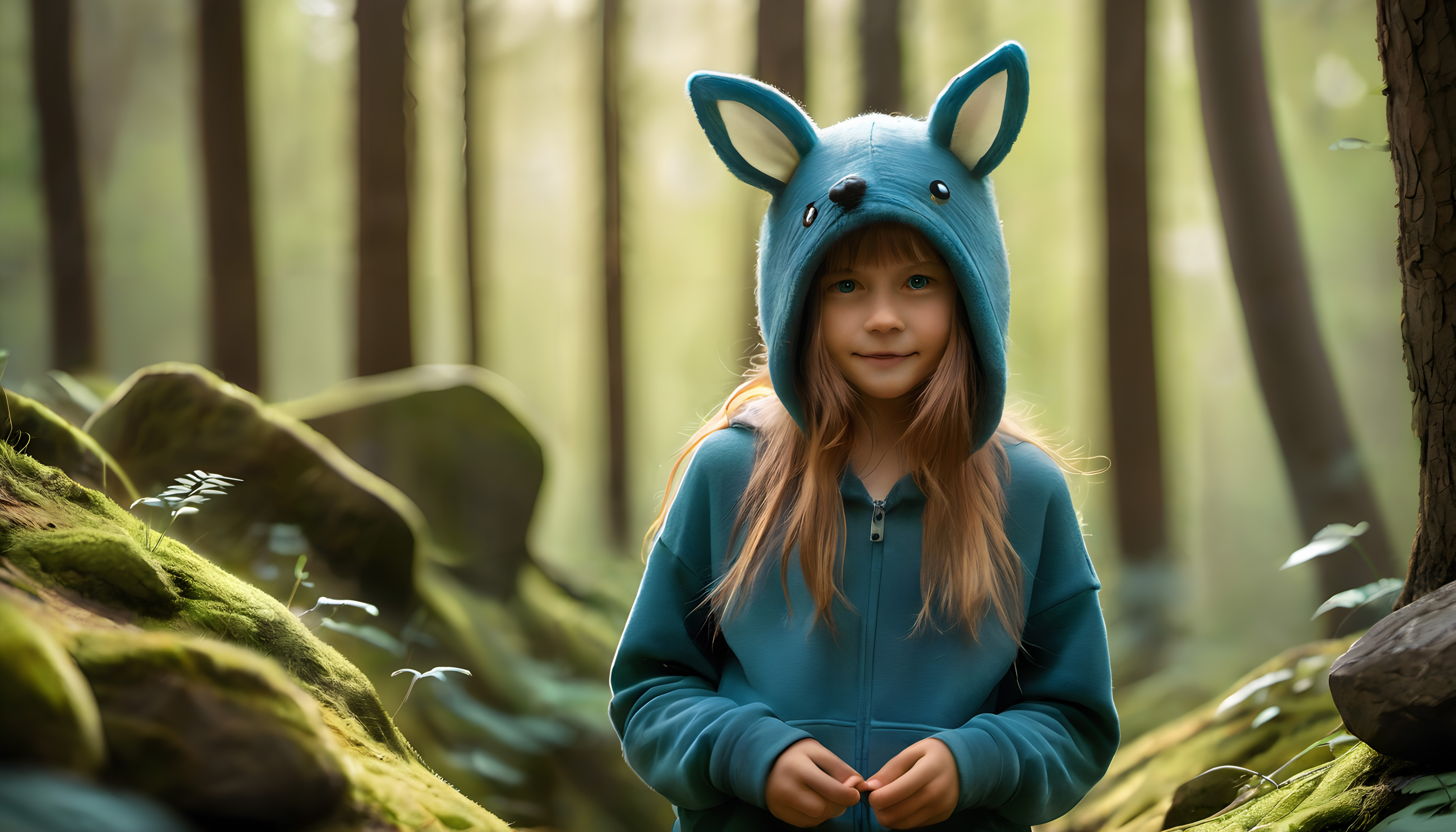 Adventurous Girl in Enchanted Forest
