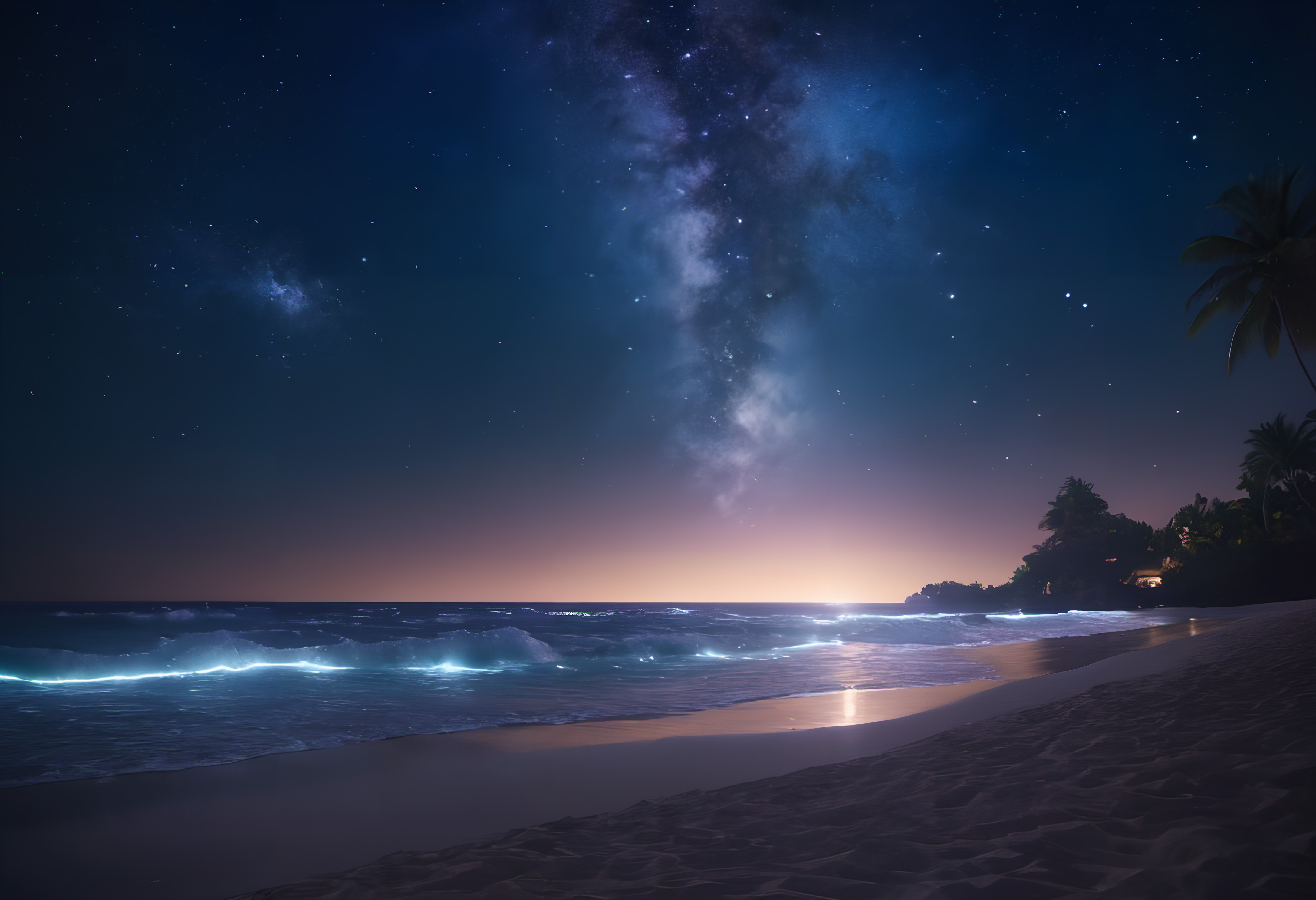 Starlit Beach and Milky Way