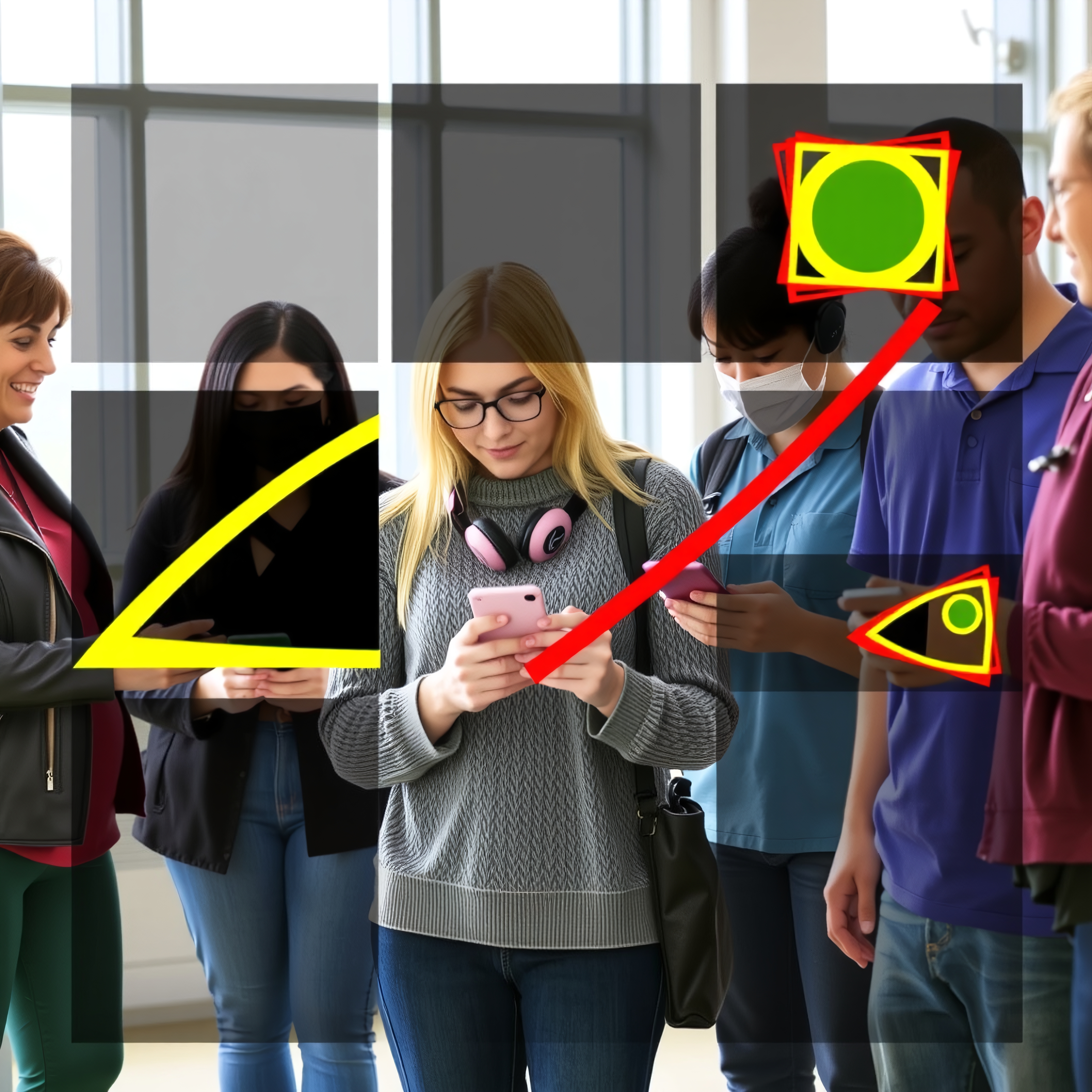Geometric Shapes Over Smartphone Users