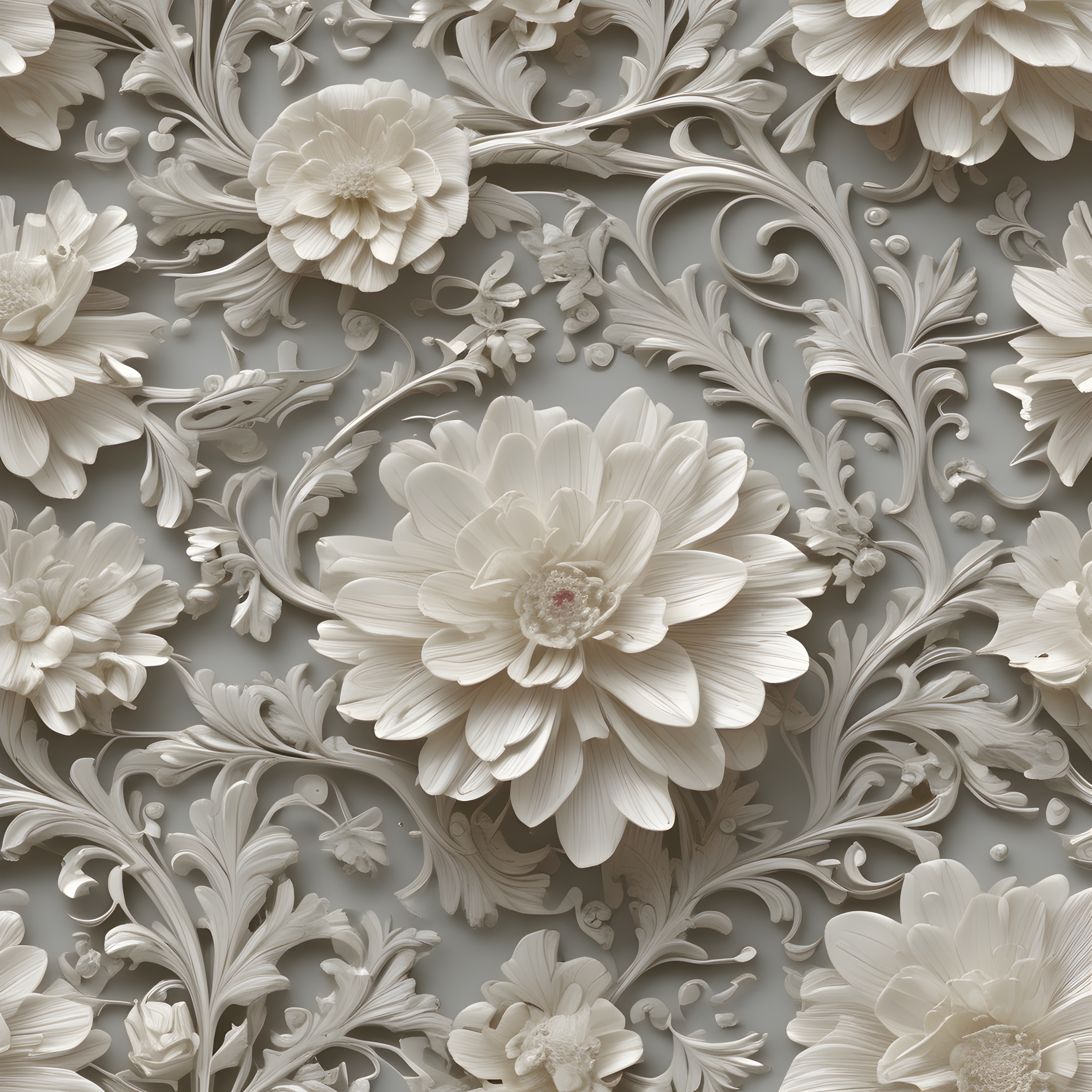 Elegant Floral Relief Artistry