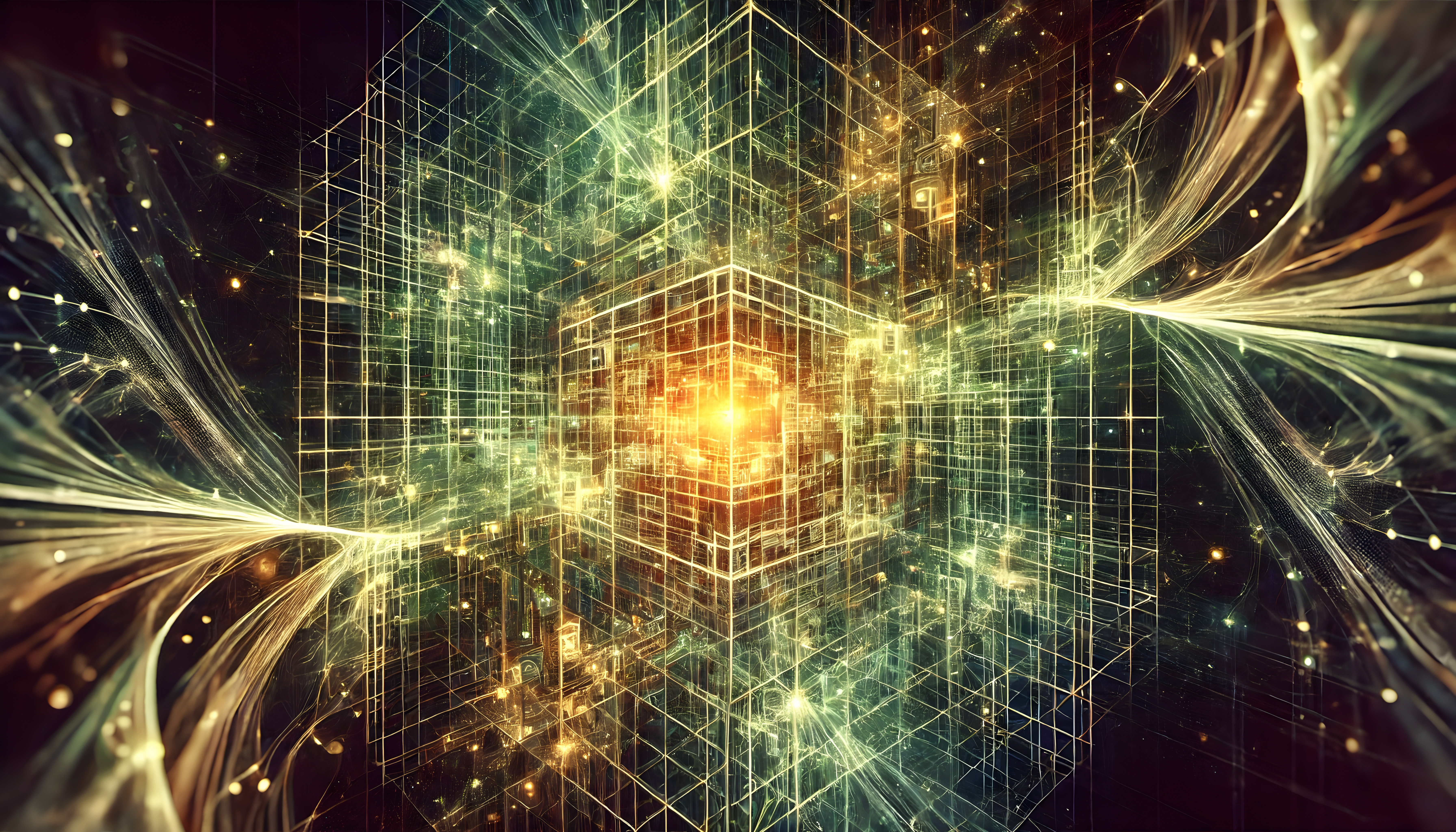 Futuristic Grid with Radiant Core