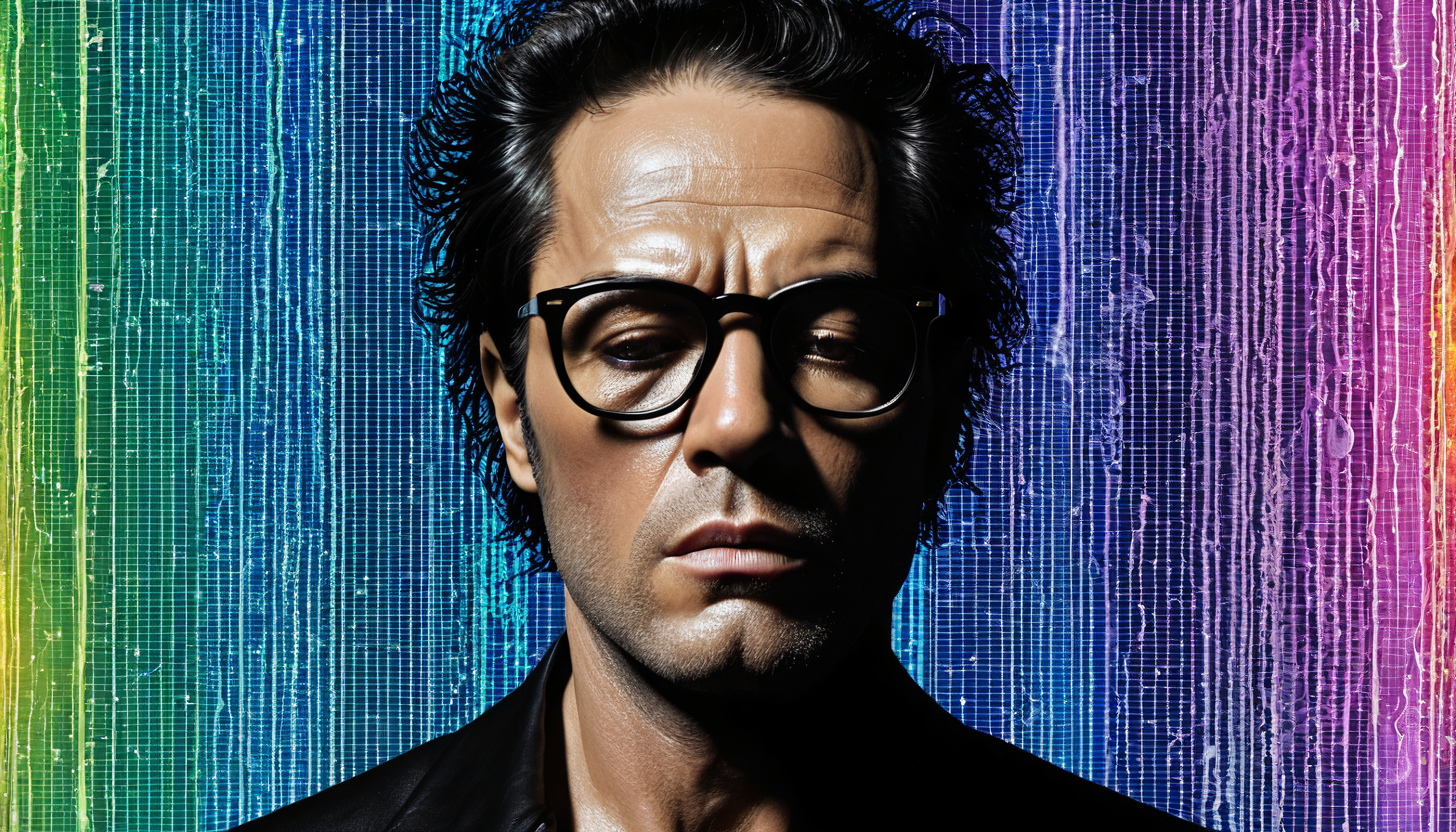 Colorful Portrait with Vibrant Background
