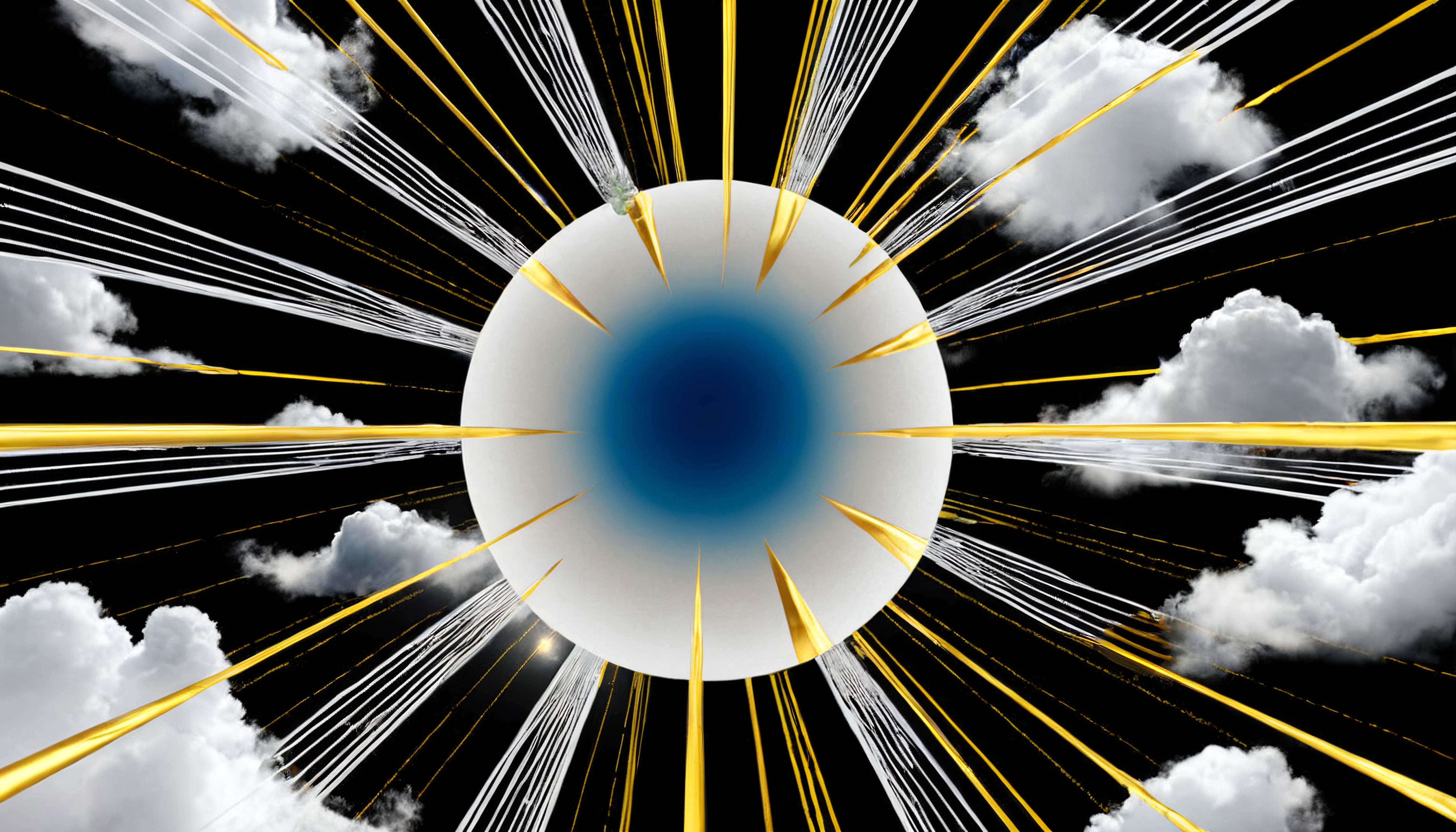 Celestial Sphere with Radiant Rays