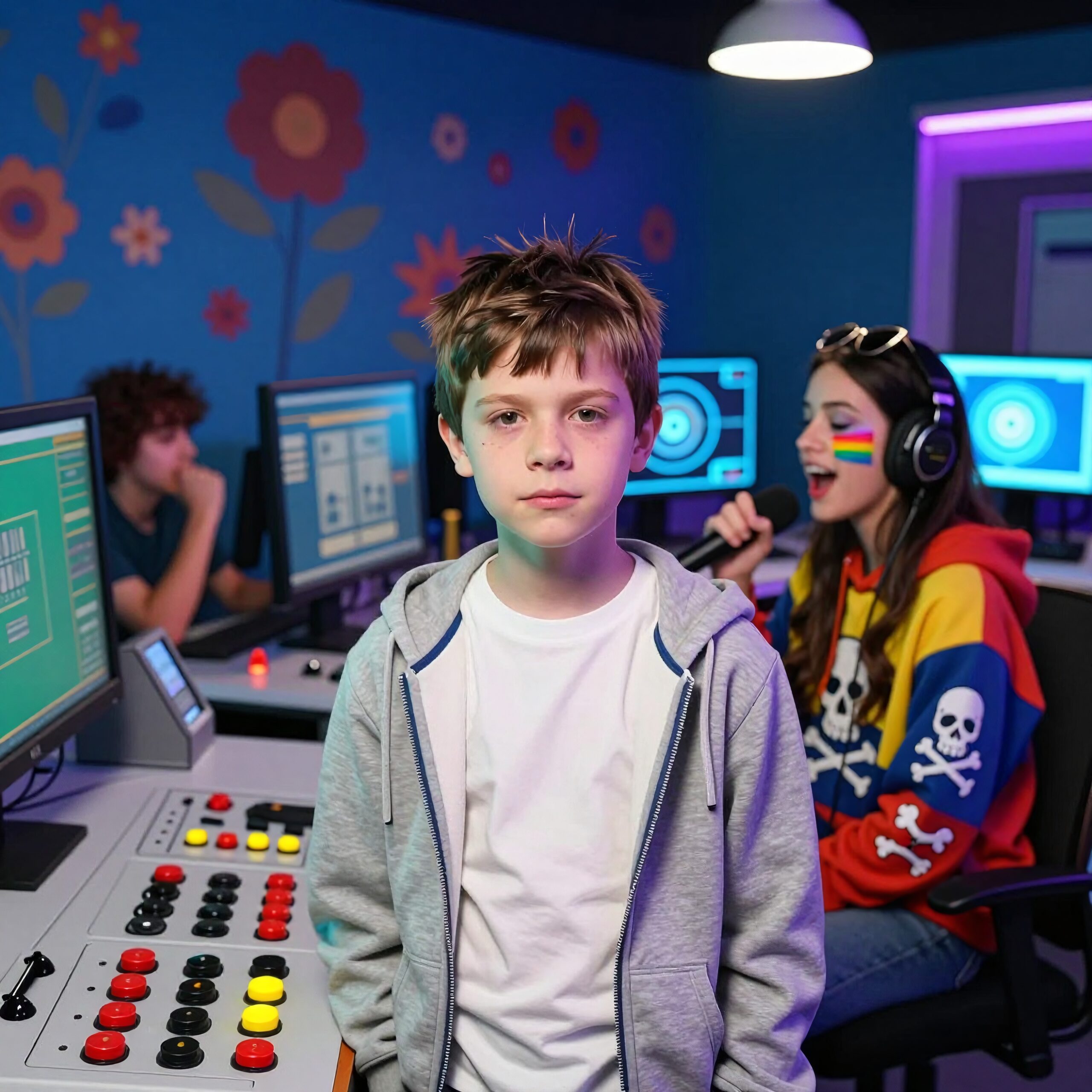 Children engaged in interactive gaming activities.
