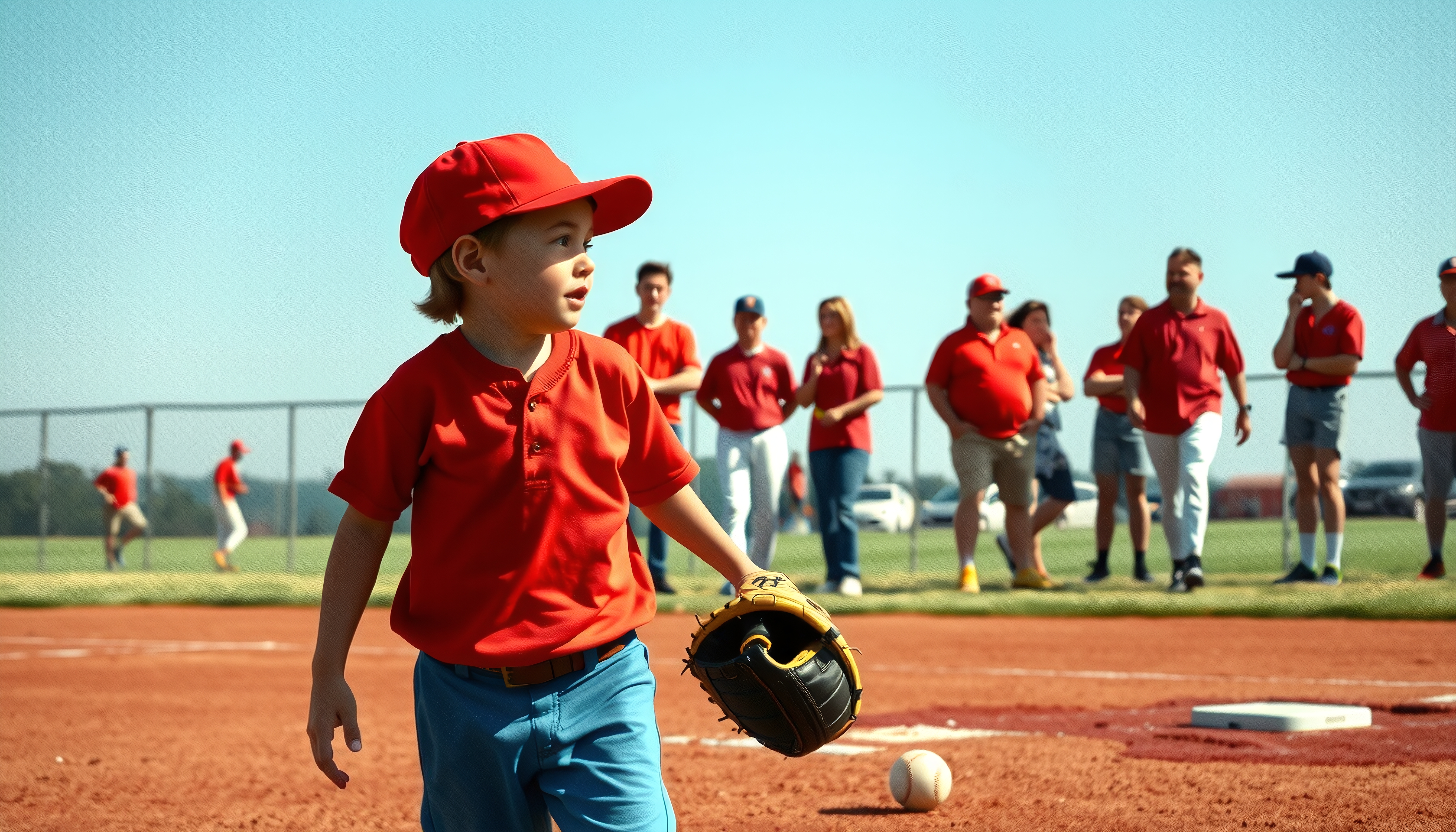 Youth Baseball Game Enthusiasm