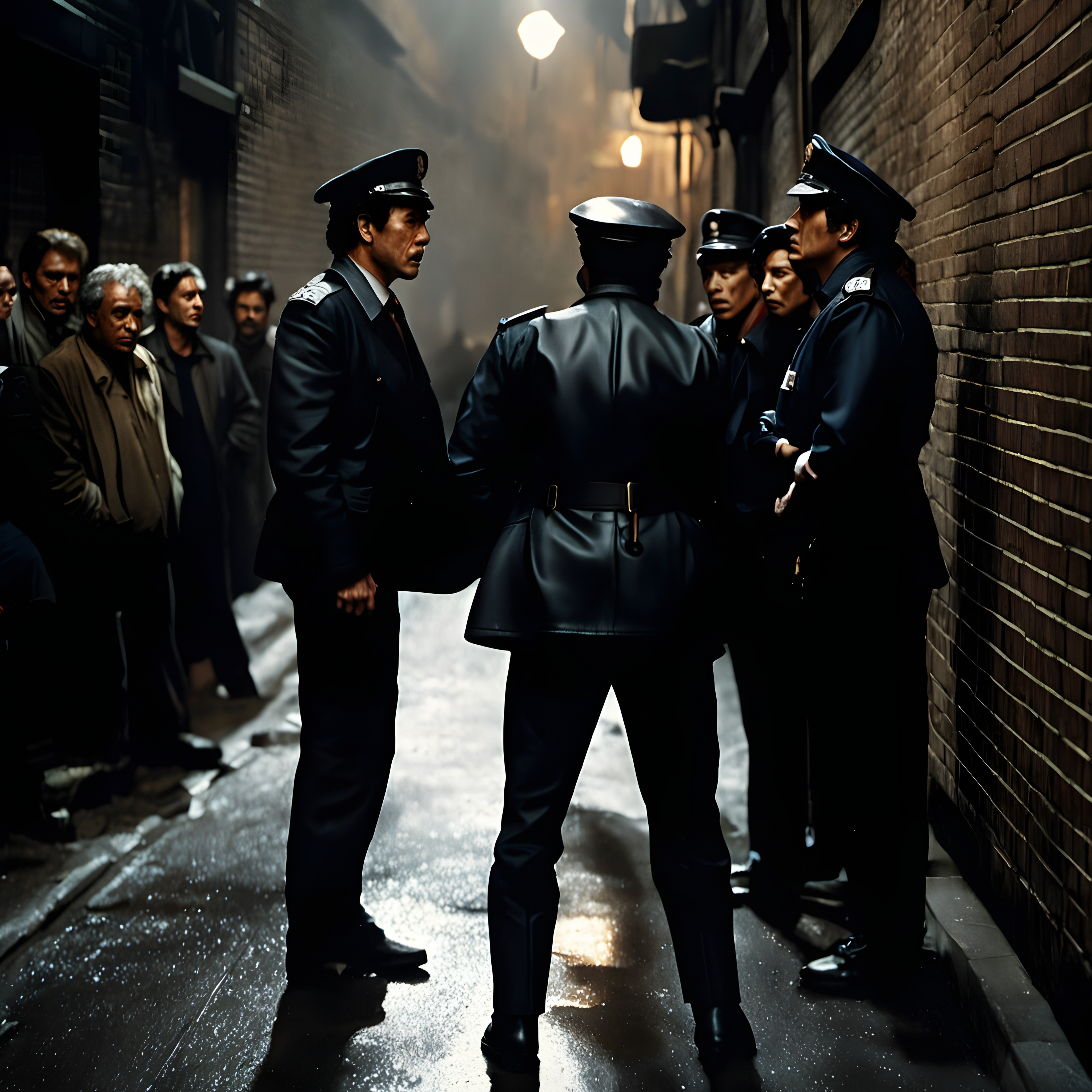 Nighttime Alley Police Discussion