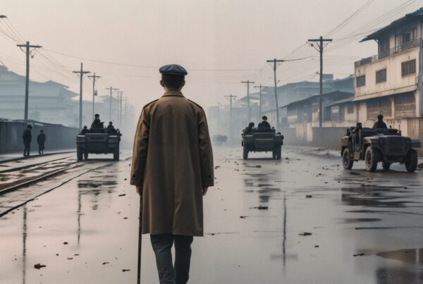 Man Stands on Foggy Street
