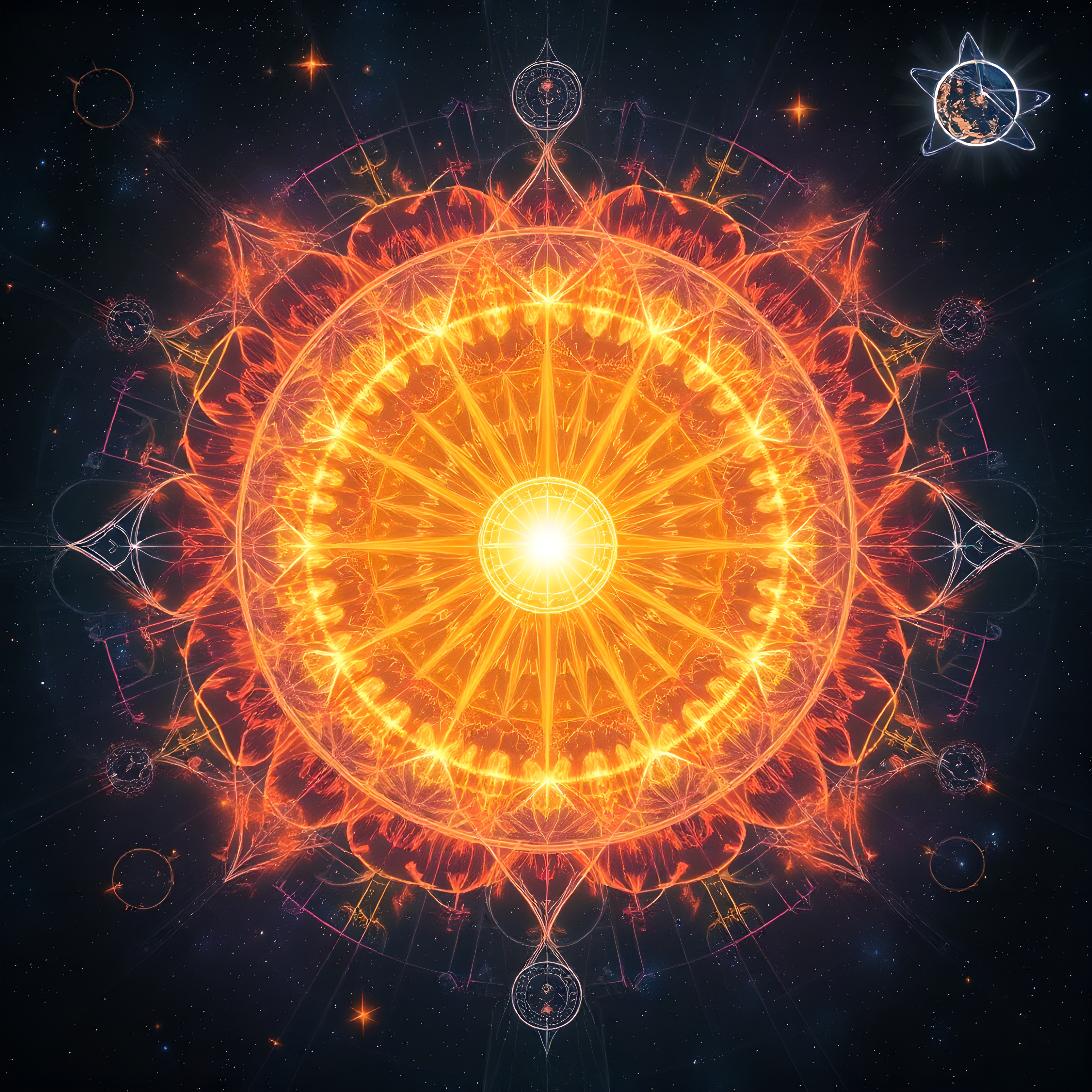 Celestial Mandala Illuminates Cosmic Night