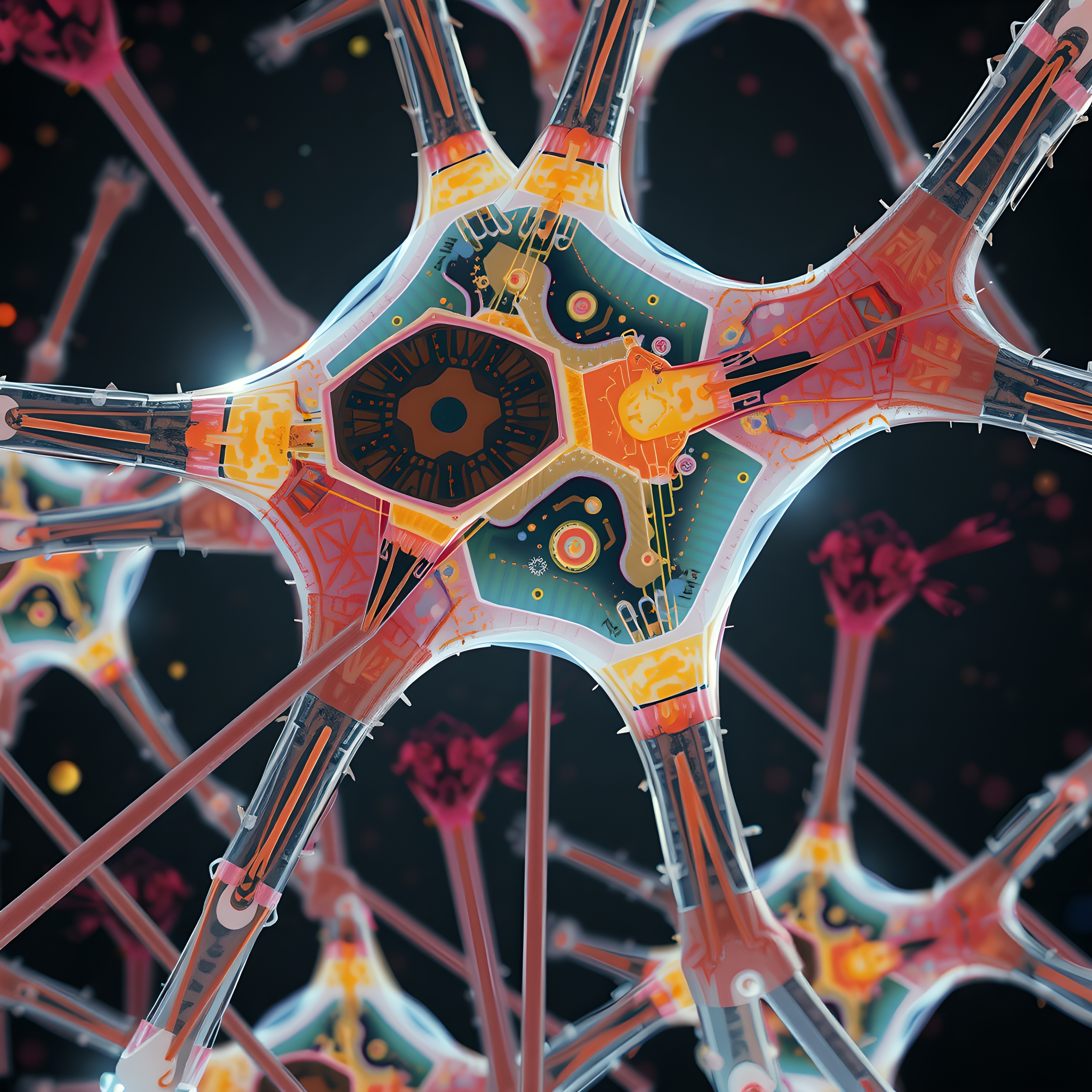 Futuristic illustration of an abstract neural network.