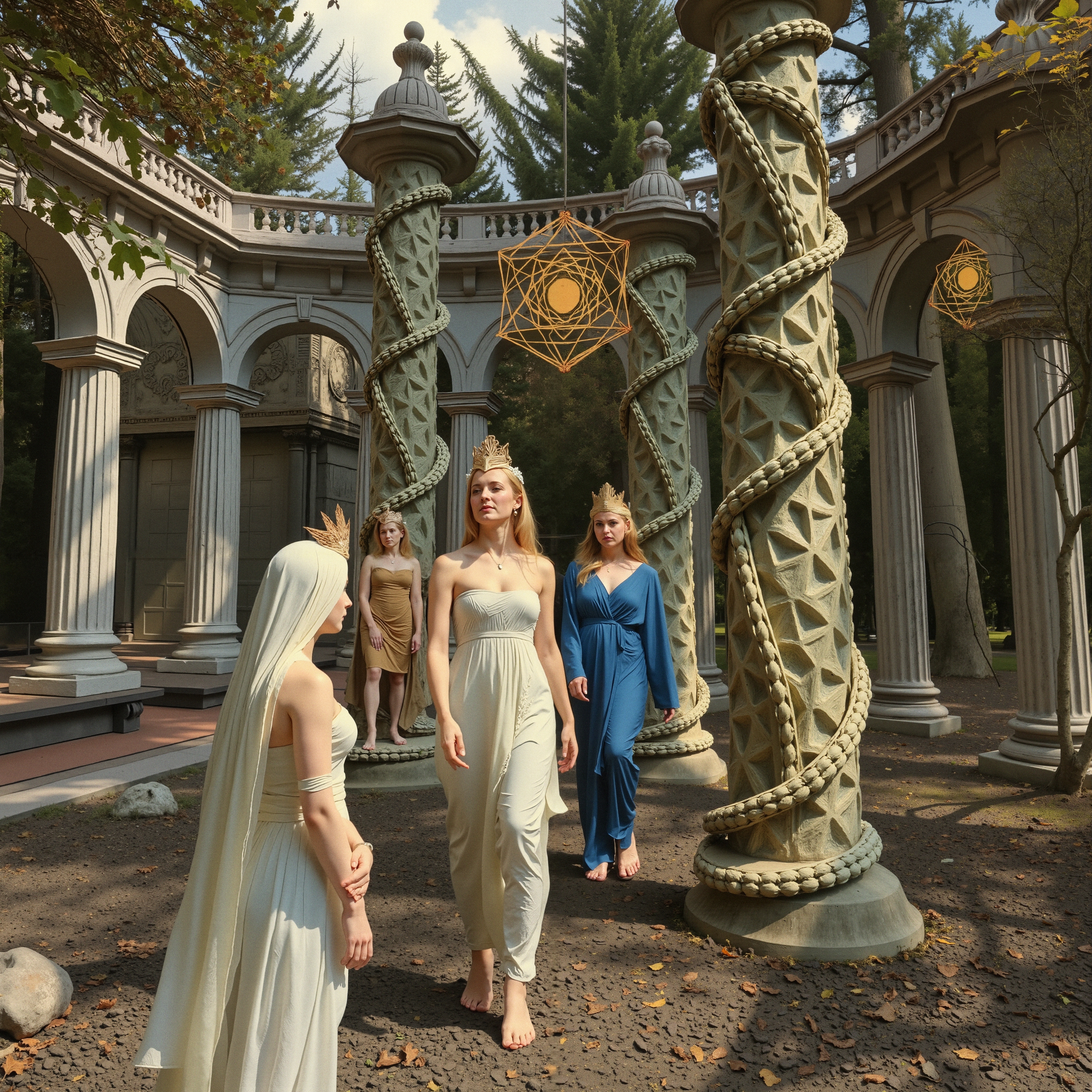 Mystical Gathering in Ancient Ruins