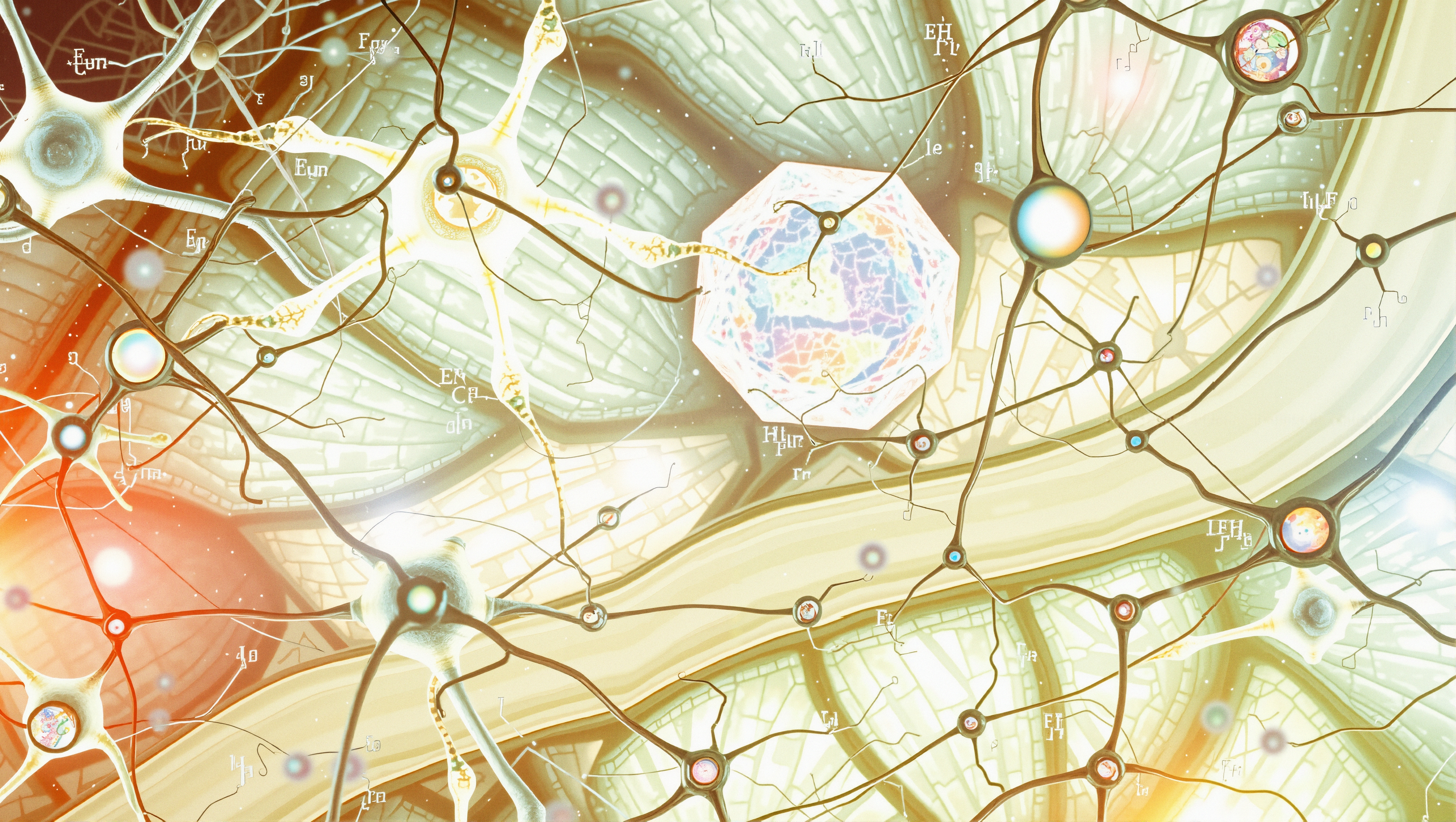 Abstract digital artwork of interconnected neurons.