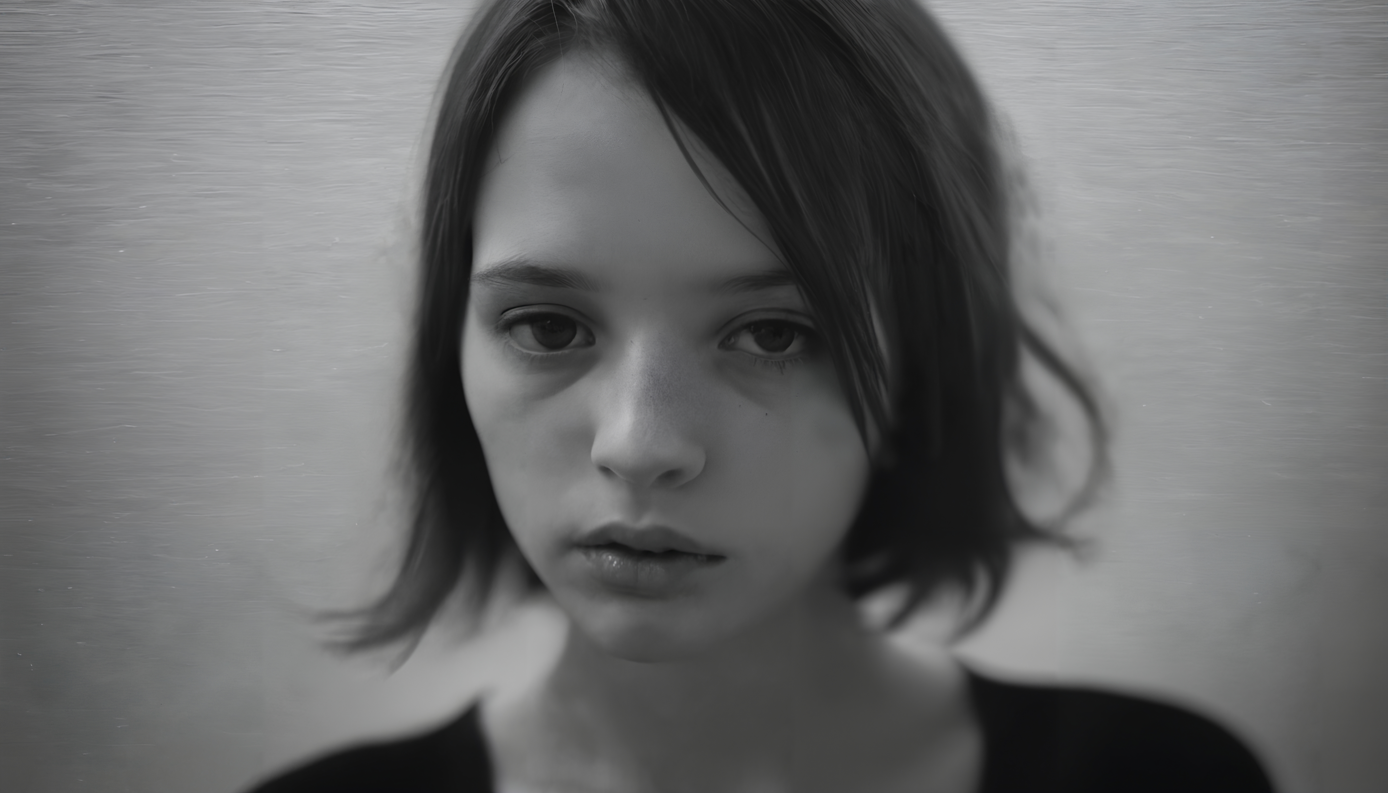 Thoughtful Expression in Black and White