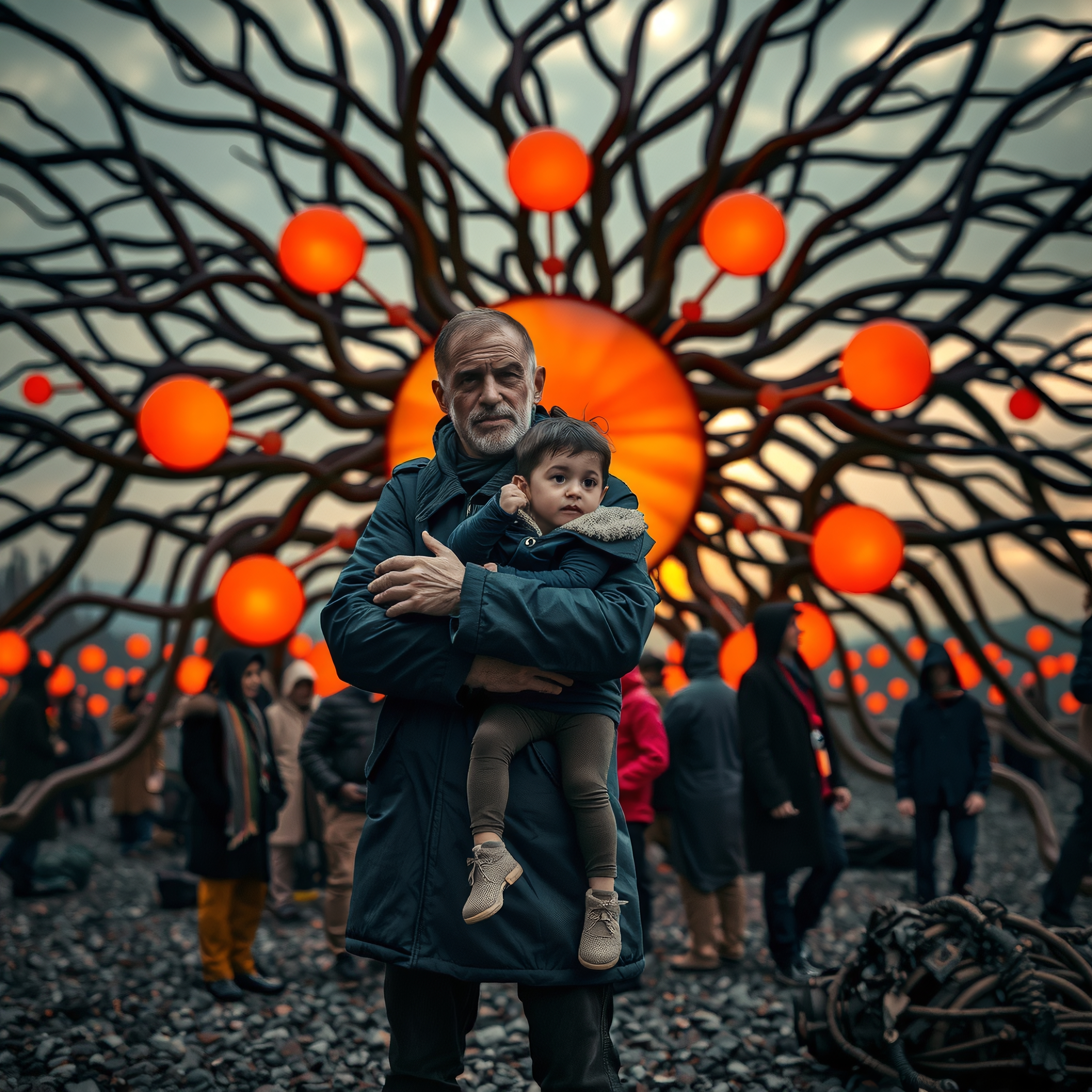 Man and Child Before Installation