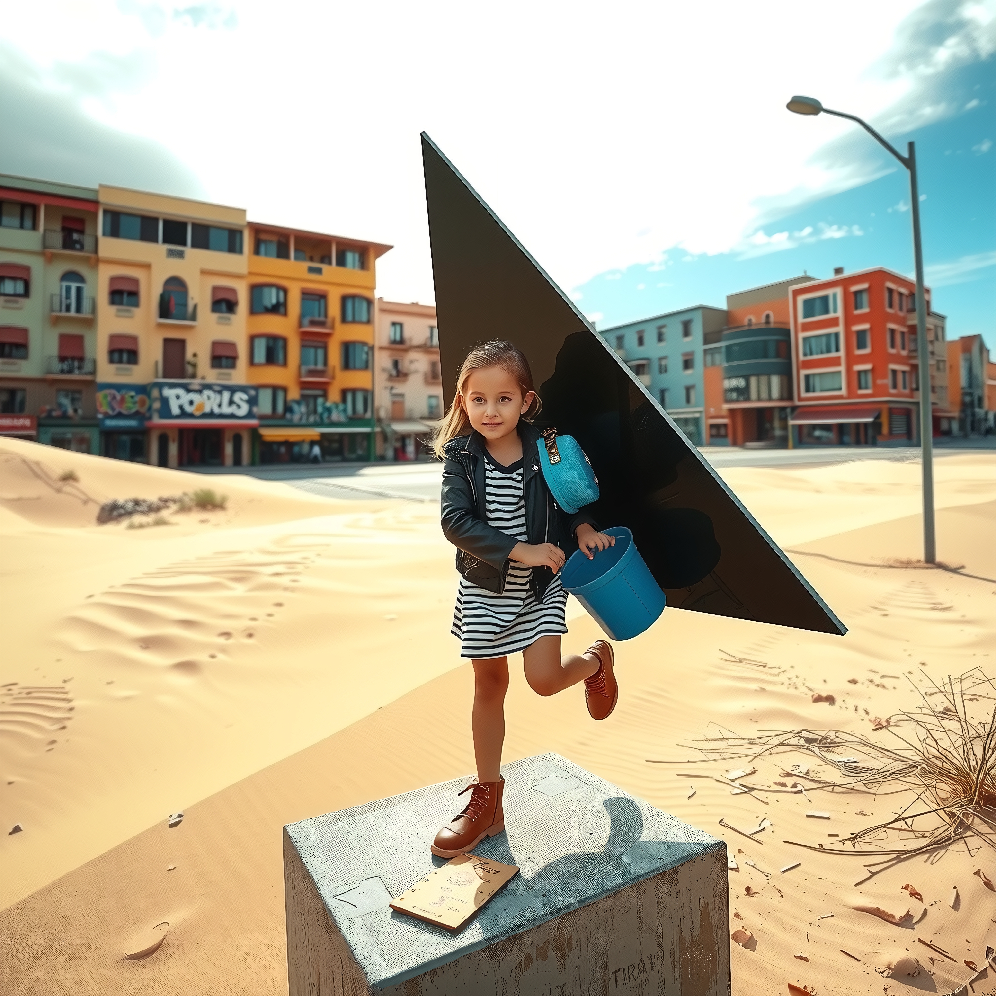 Surreal Cityscape Desert and Urban
