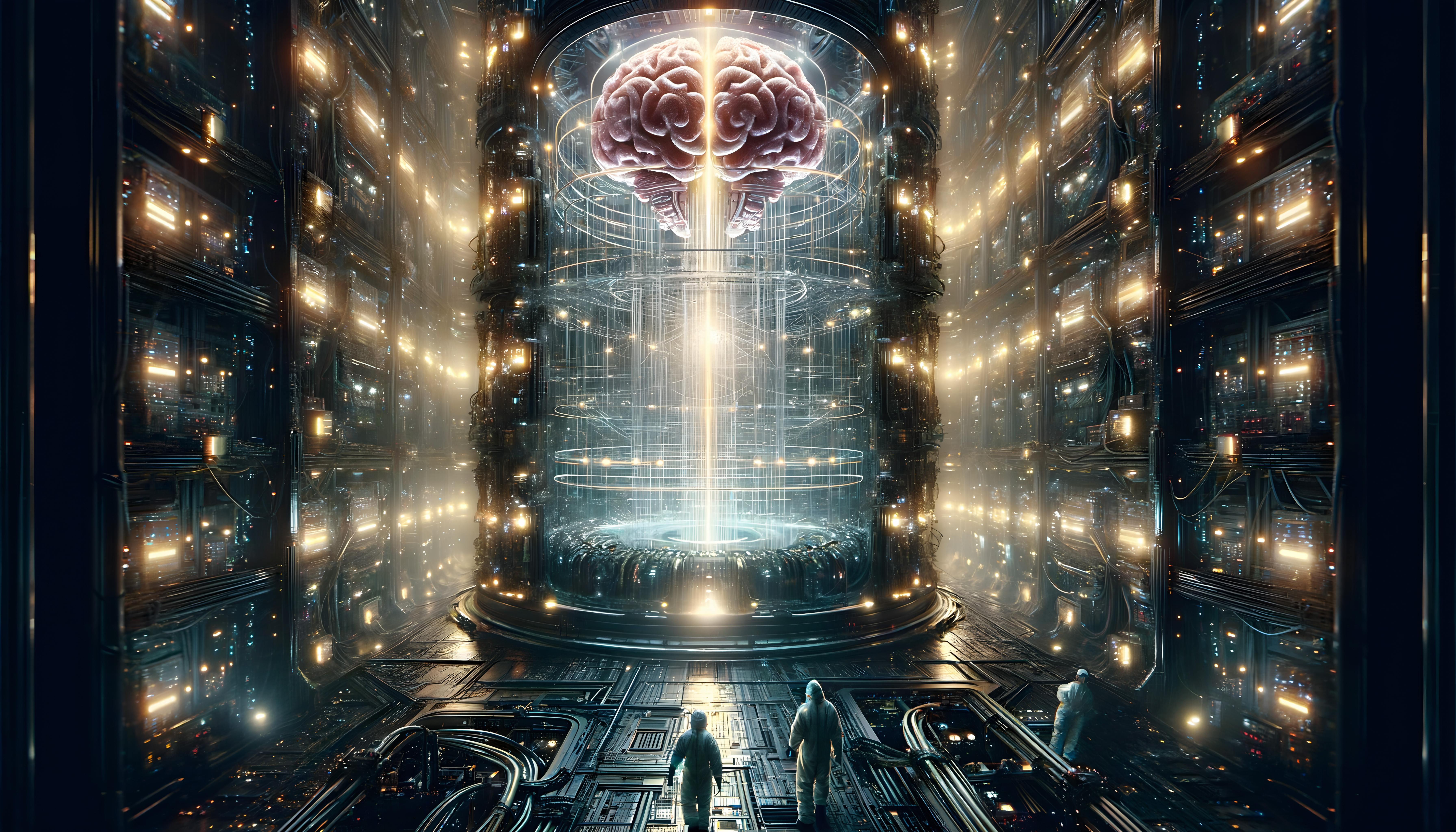 Futuristic Brain Core in Advanced Technological Facility