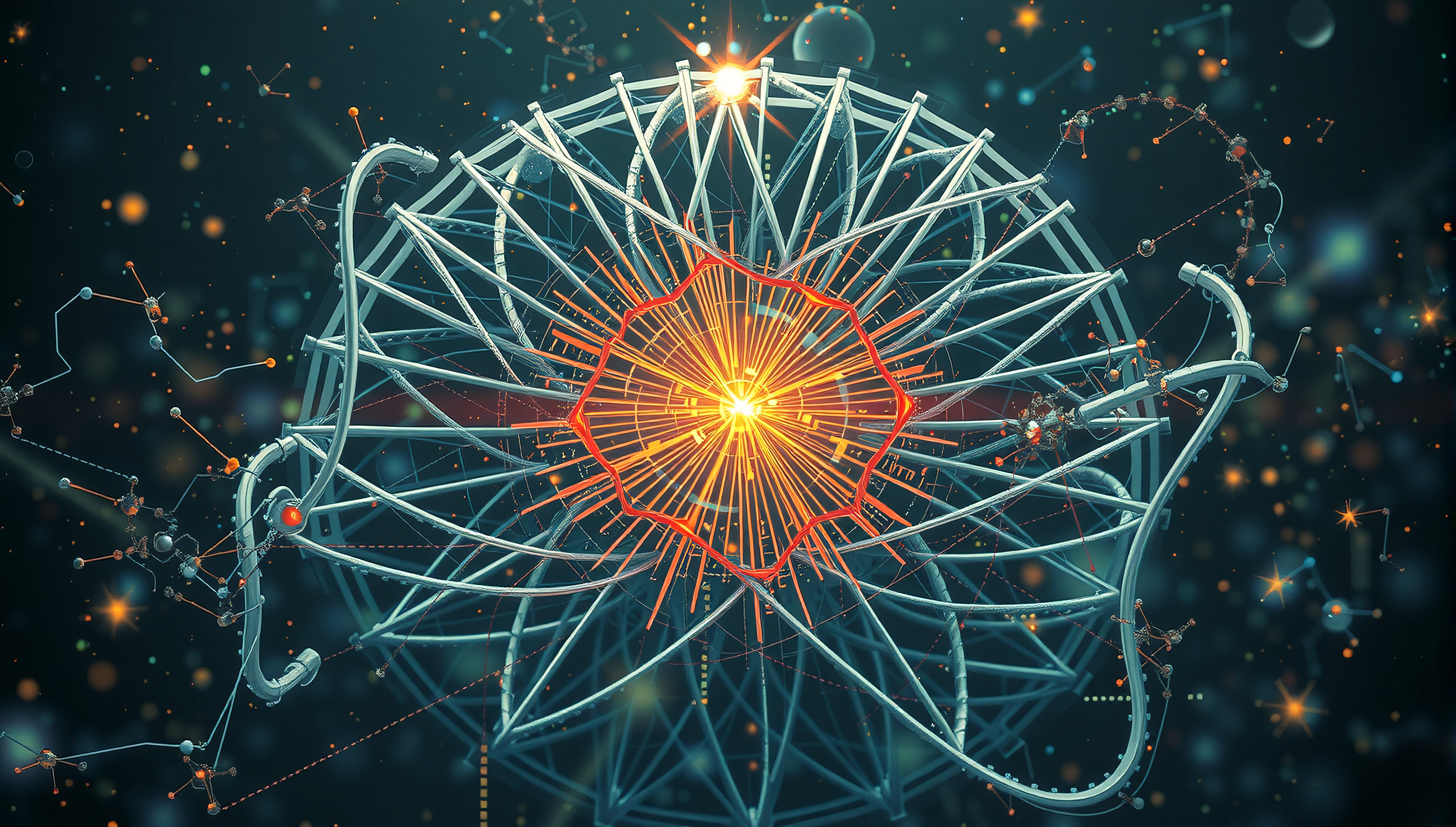 Abstract Futuristic Connection: Global Network and Technology Co