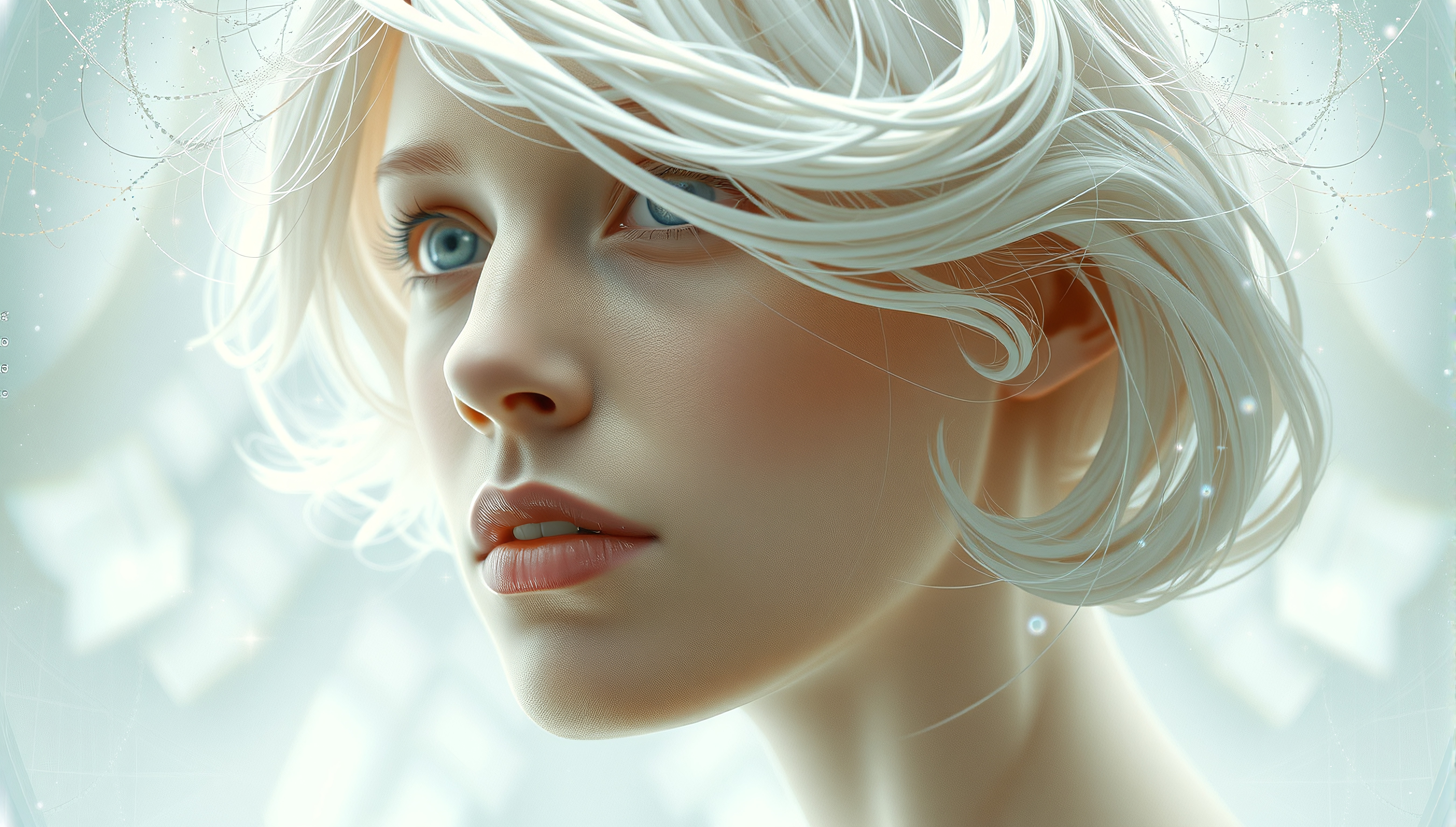 Ethereal Portrait with Platinum Hair