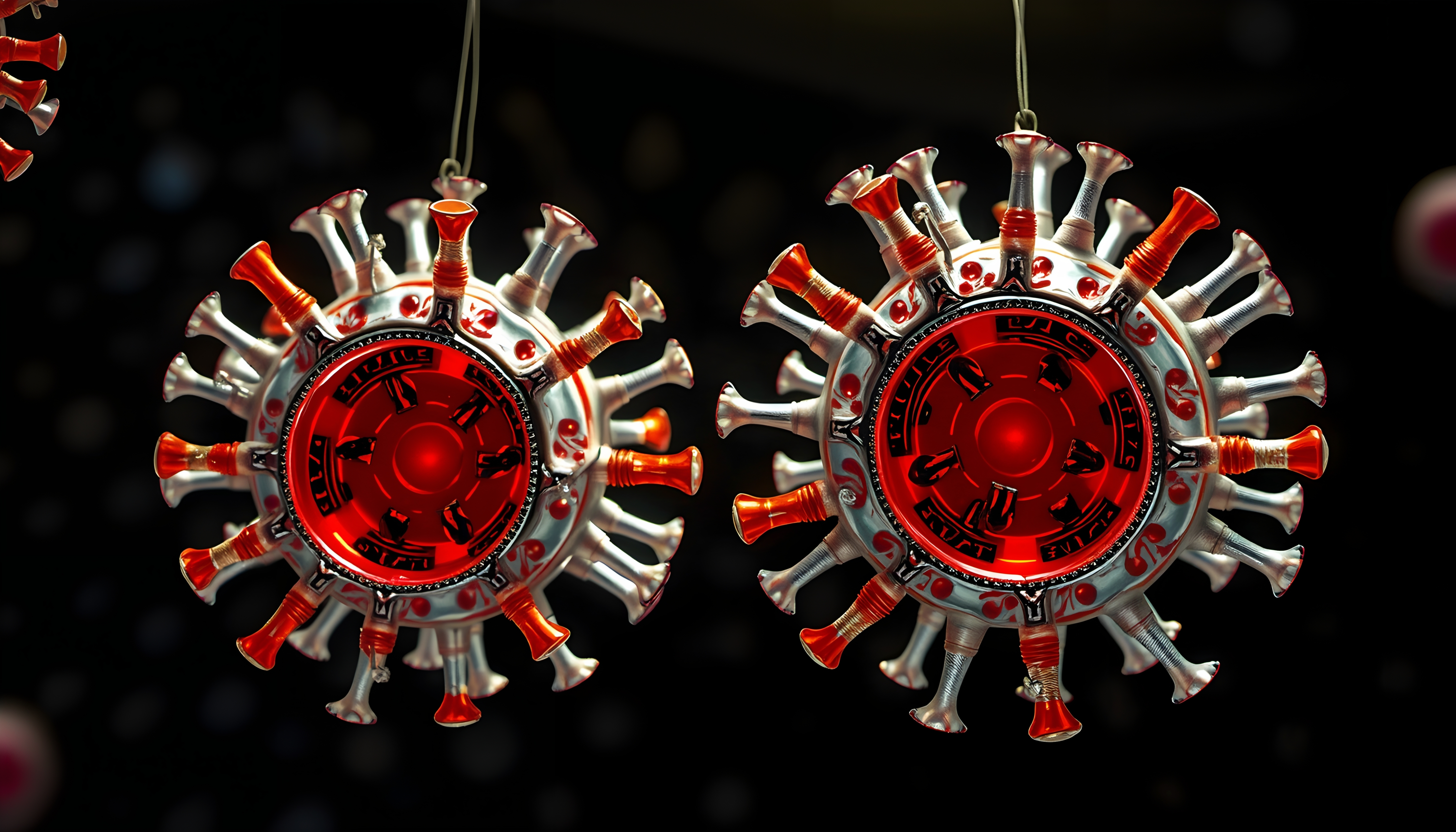 Futuristic Virus-Inspired Holiday Ornaments