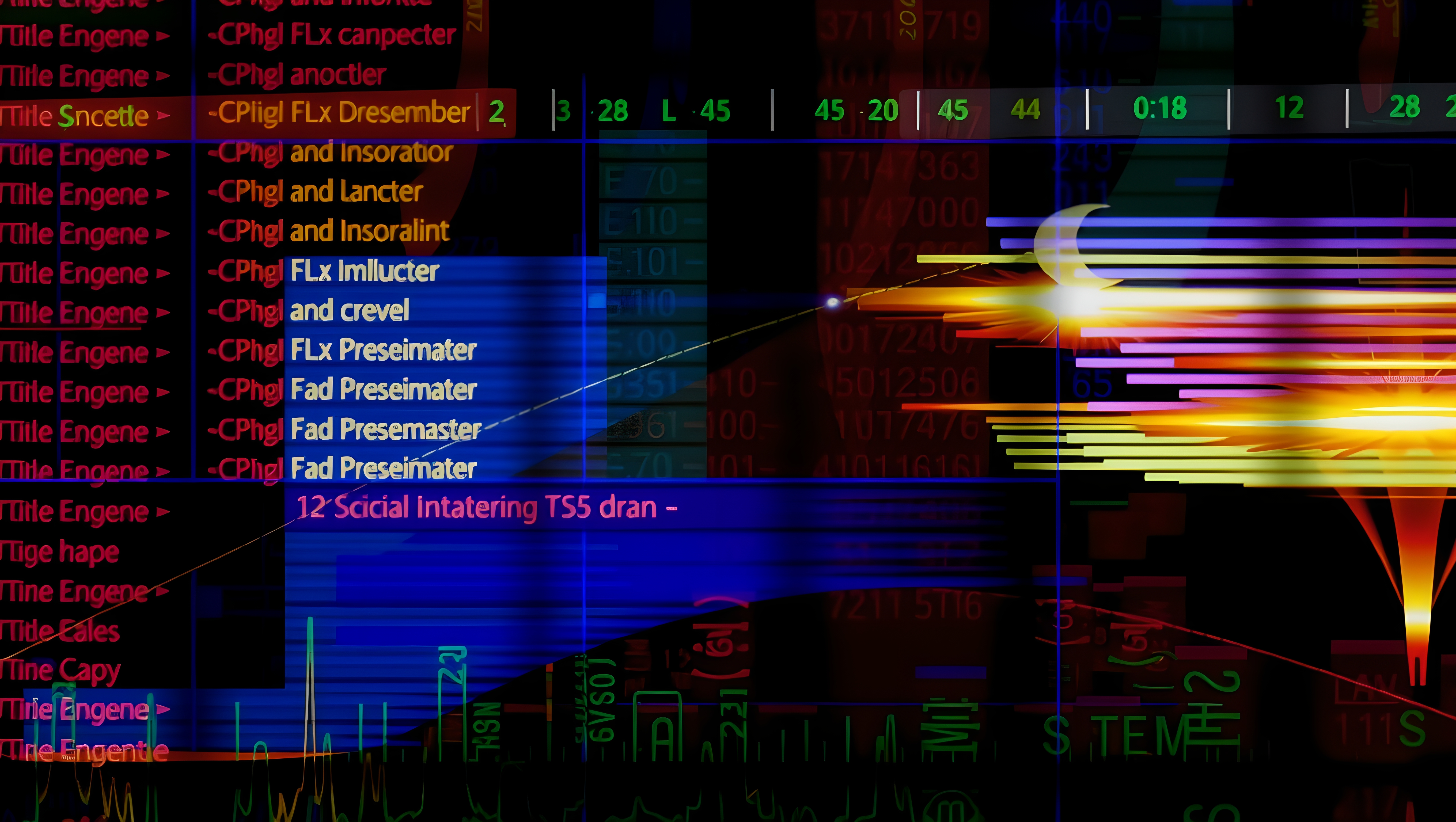 Abstract Digital Financial Data Background with Glowing Lines