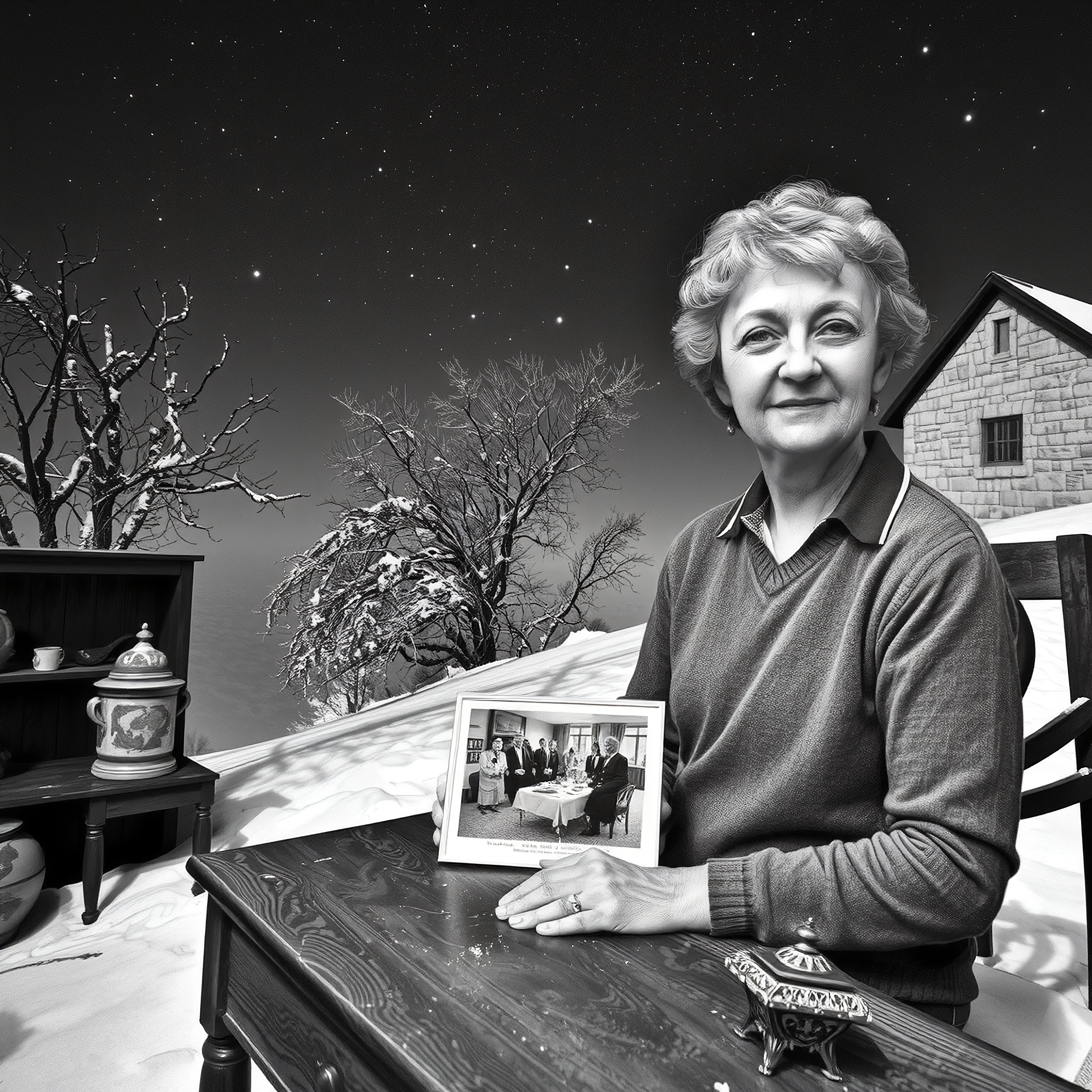 Winter Memory Under Starry Sky