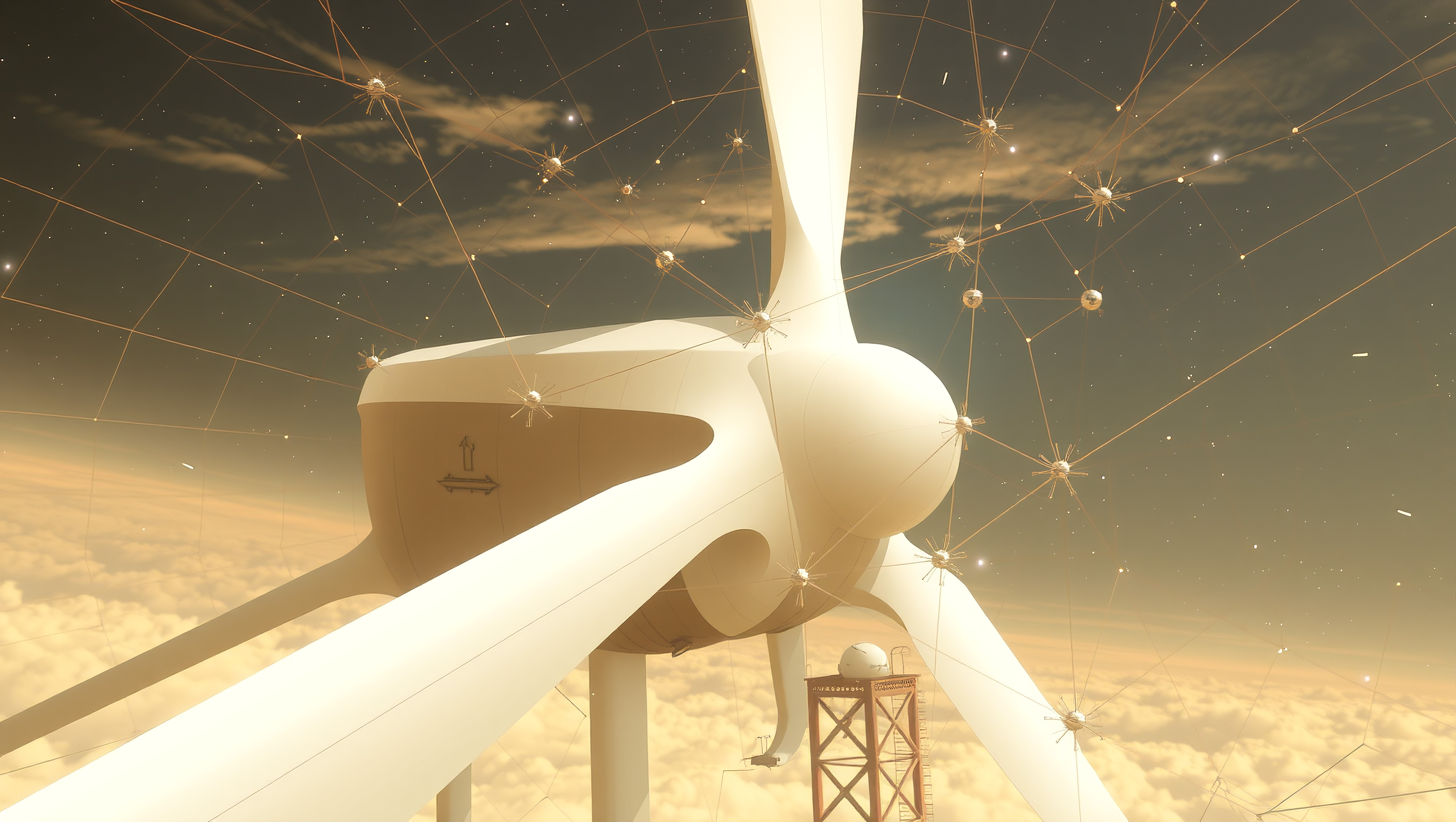 Futuristic Energy Structure in Sky