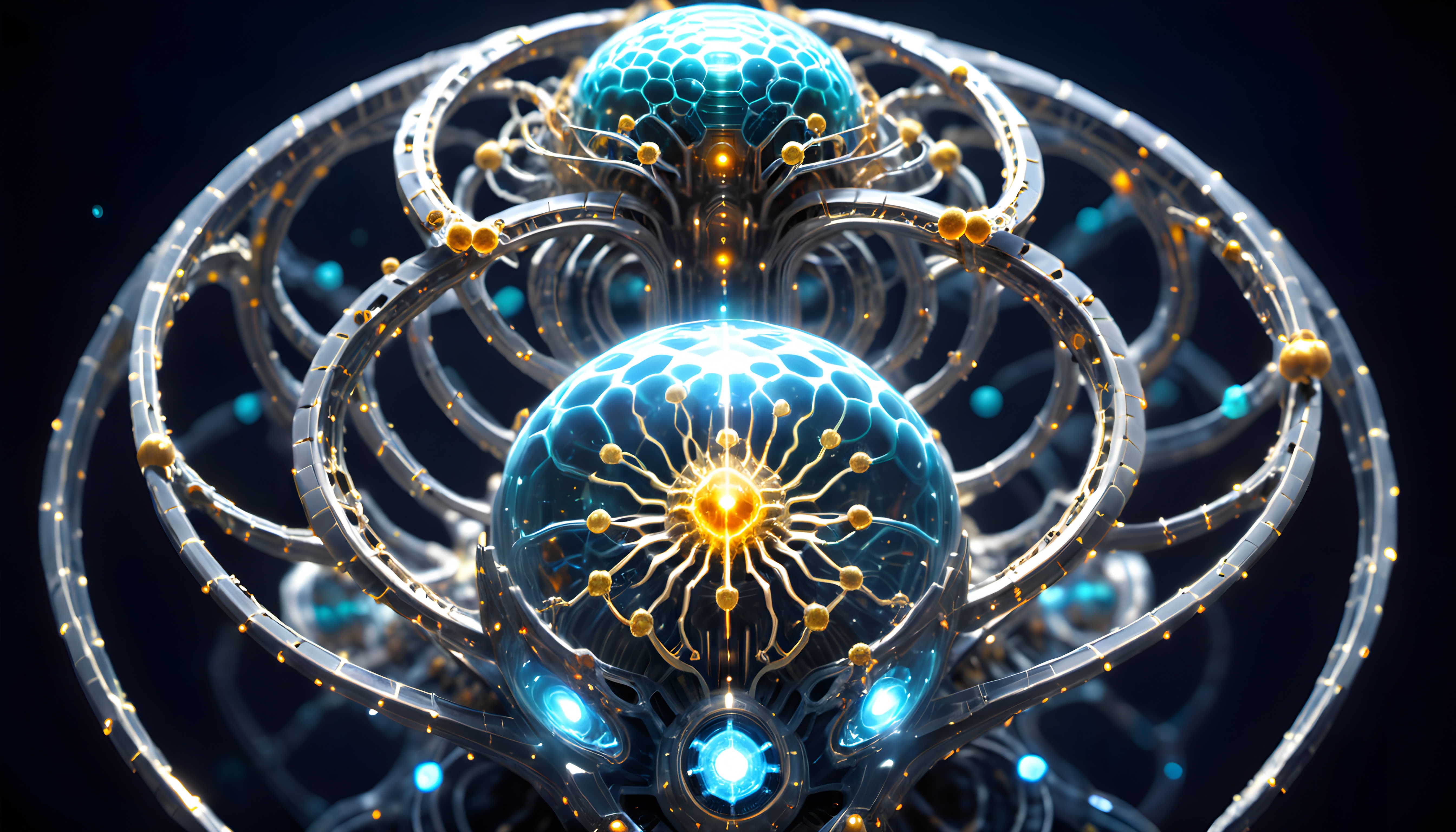 Futuristic Network Connective Spheres
