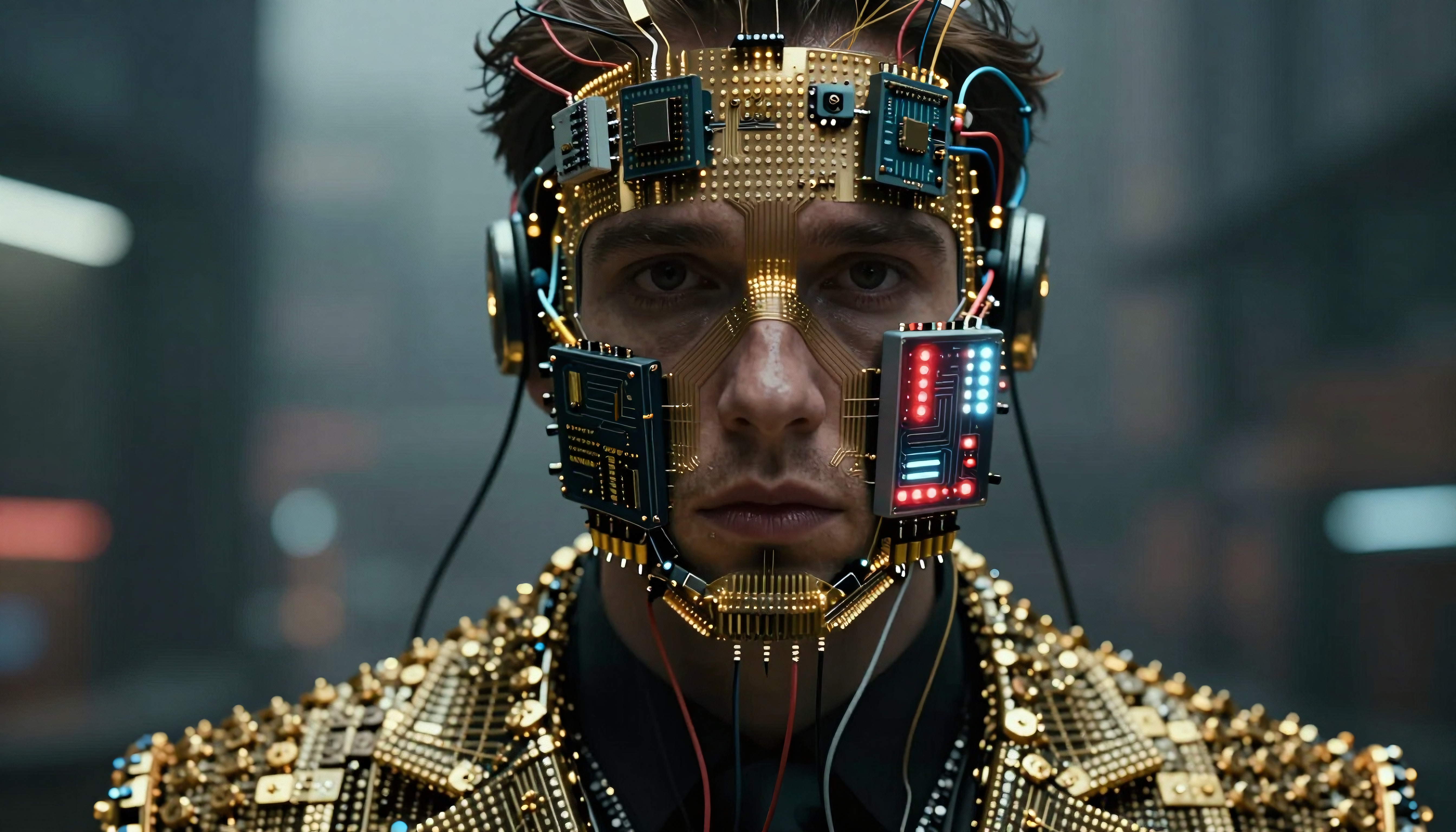 Sci-Fi Cybernetic Mannequin Mask: Futuristic Tech Portrait