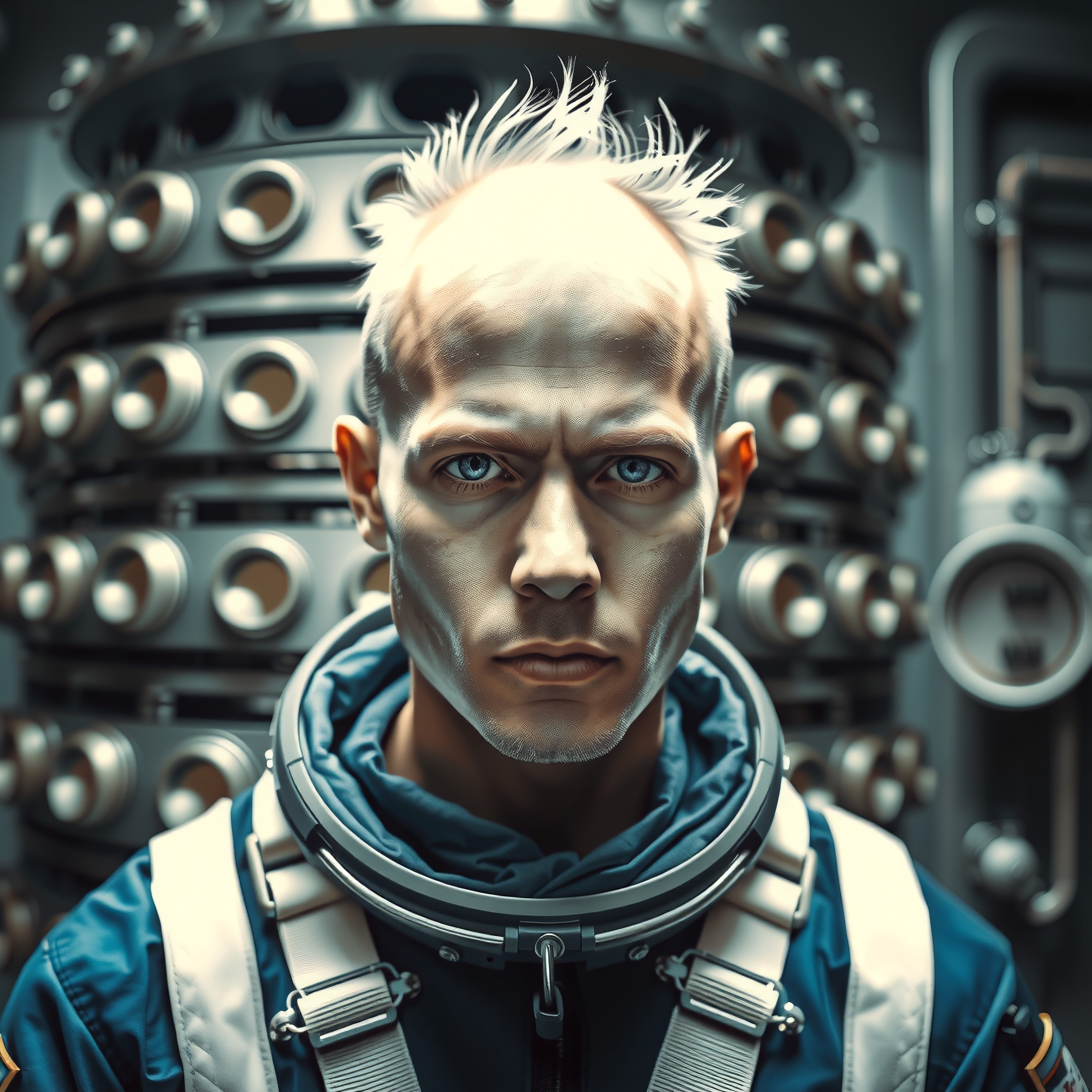 Futuristic Tech Worker in Space Station - Industrial Sci-Fi Stoc