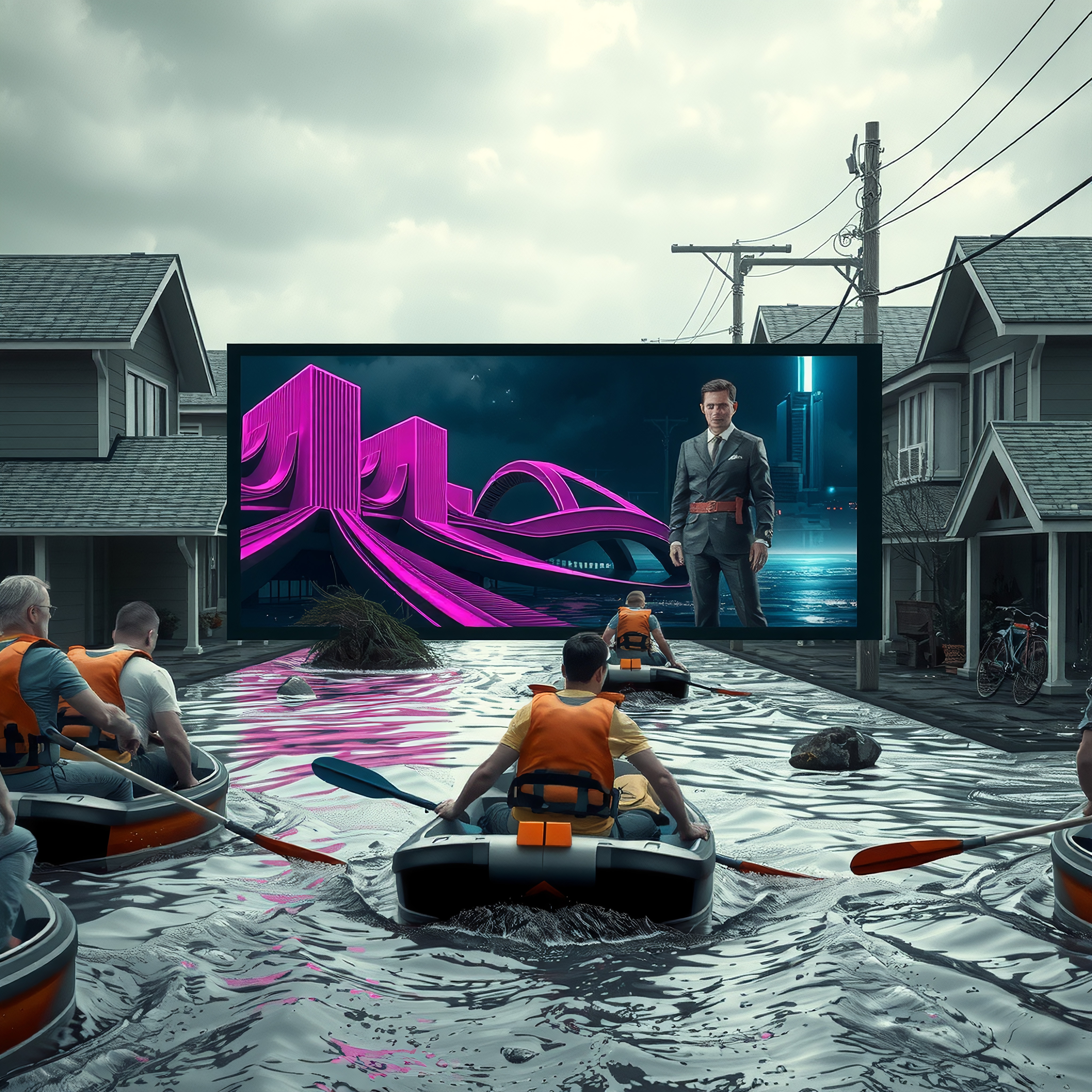 Neon City and Suburban Waters