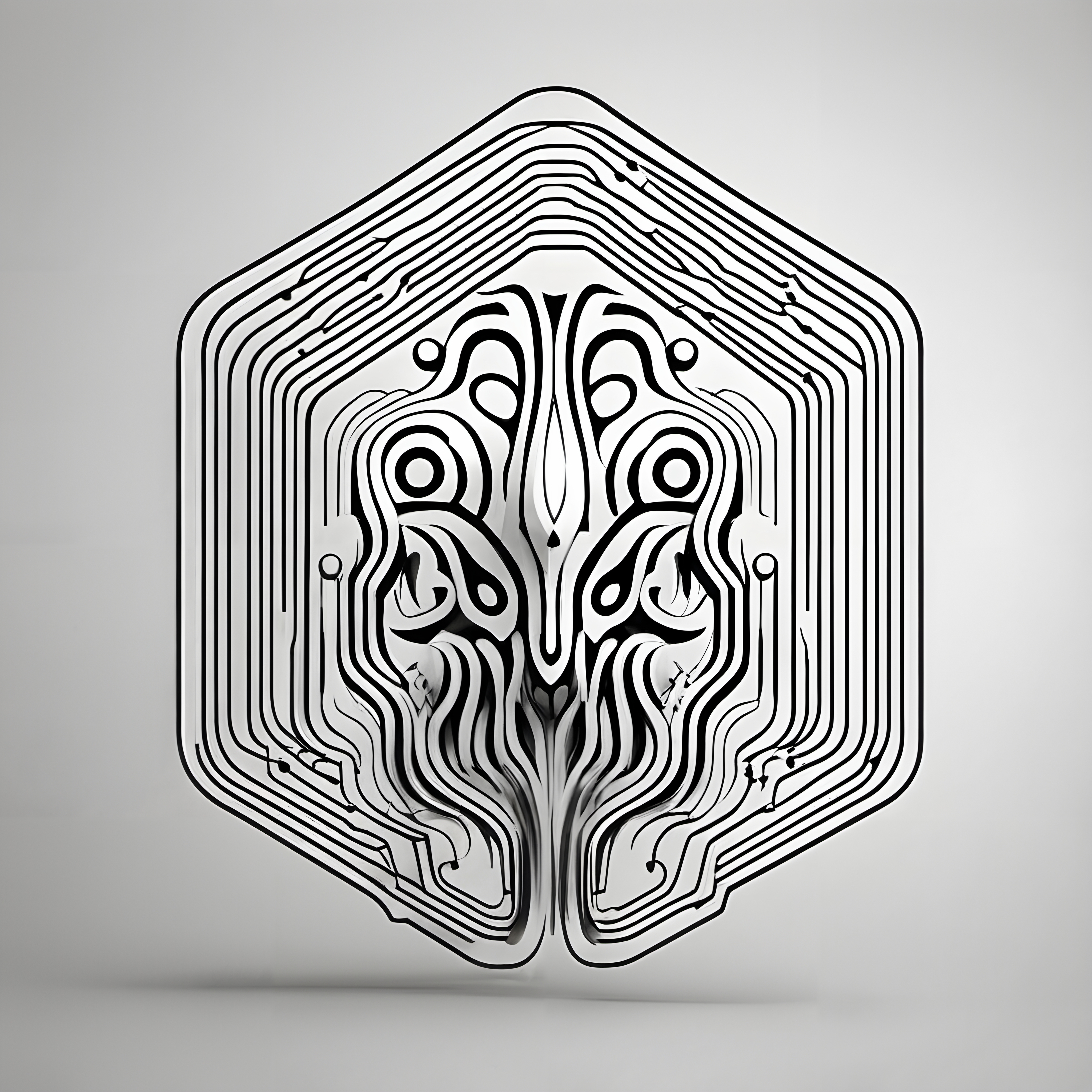Intricate Black and White Circuit