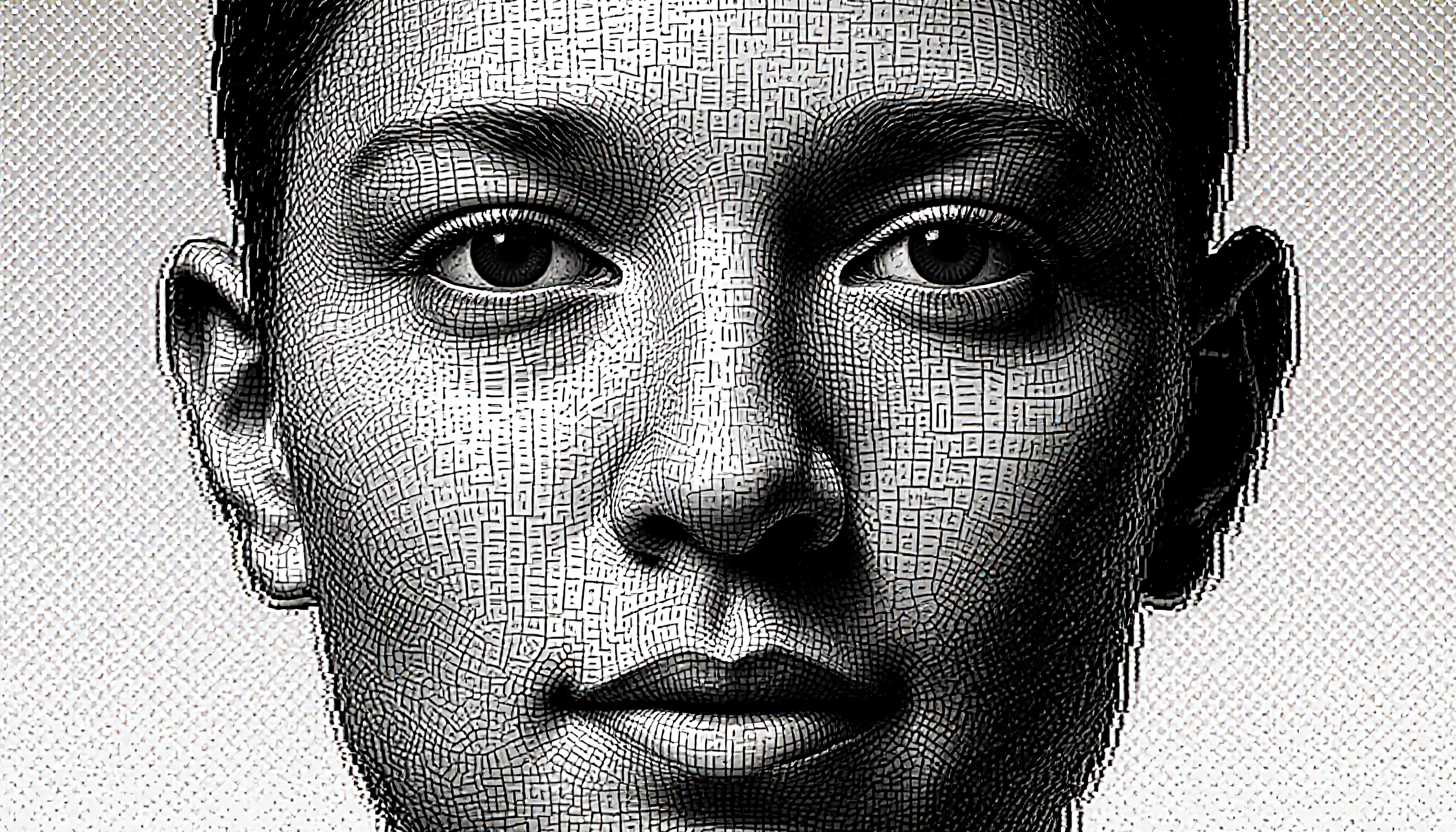 Intricate Maze-Like Face Design