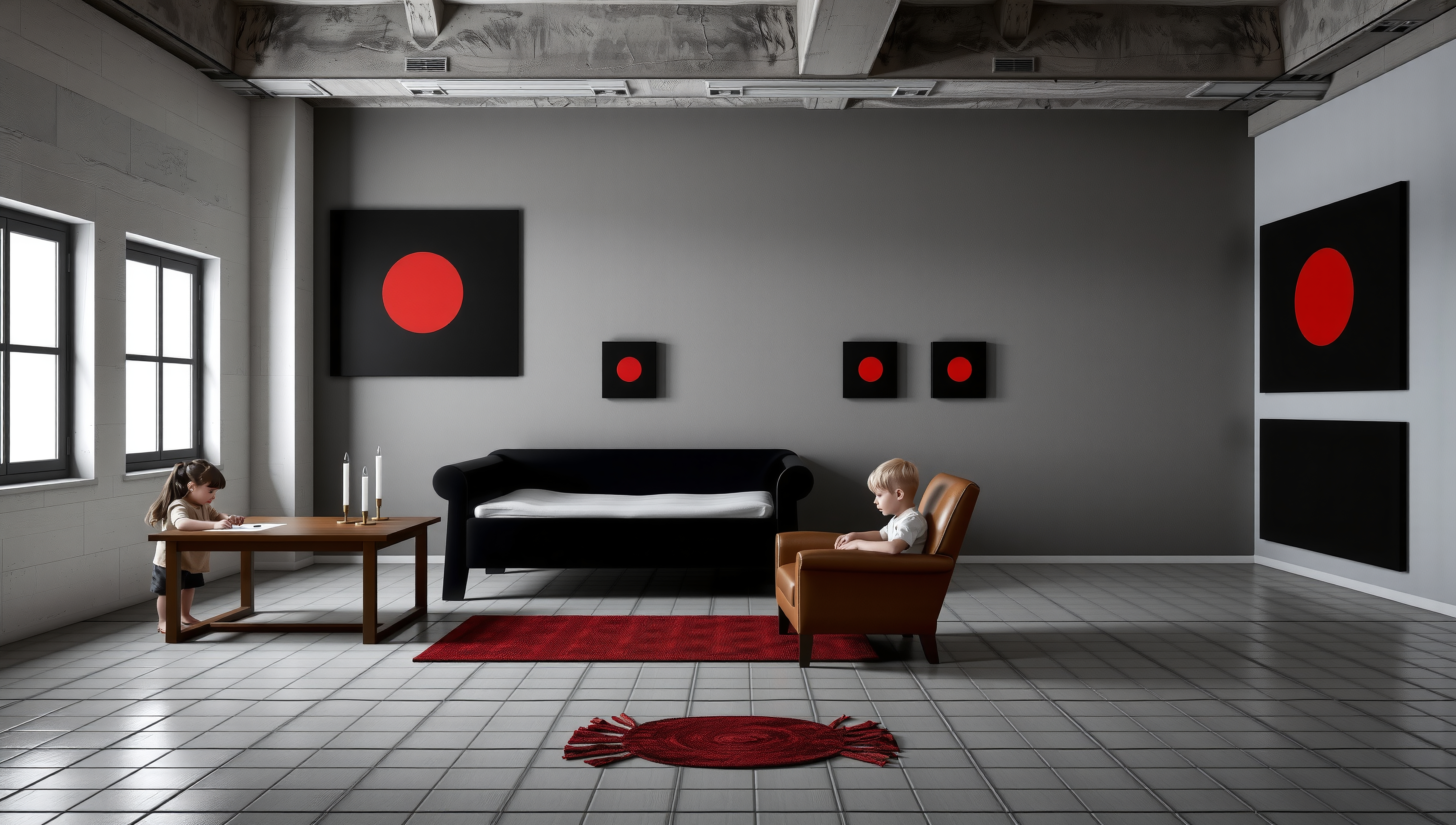 Modern Minimalist Living Room Scene