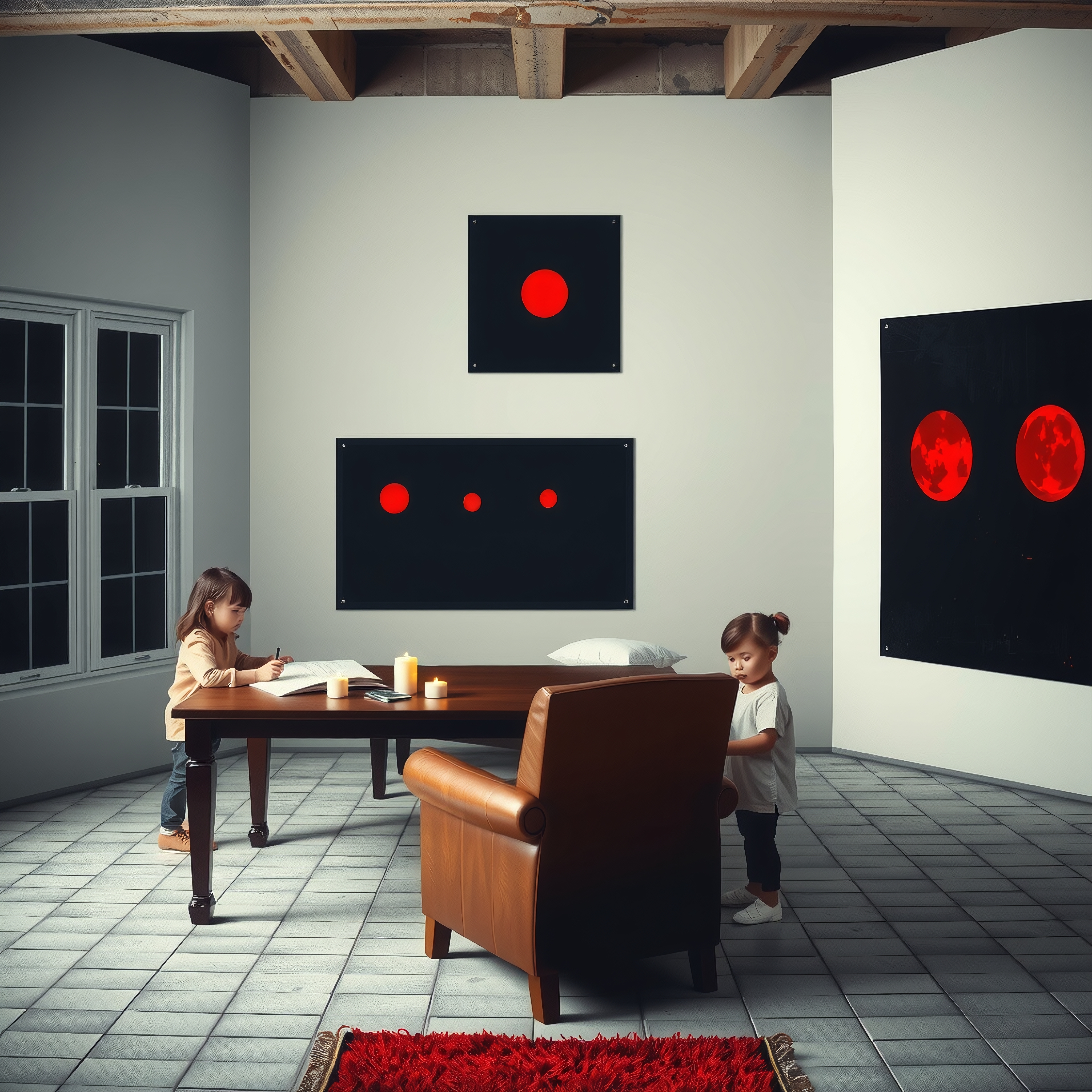 Children’s activities in modern room