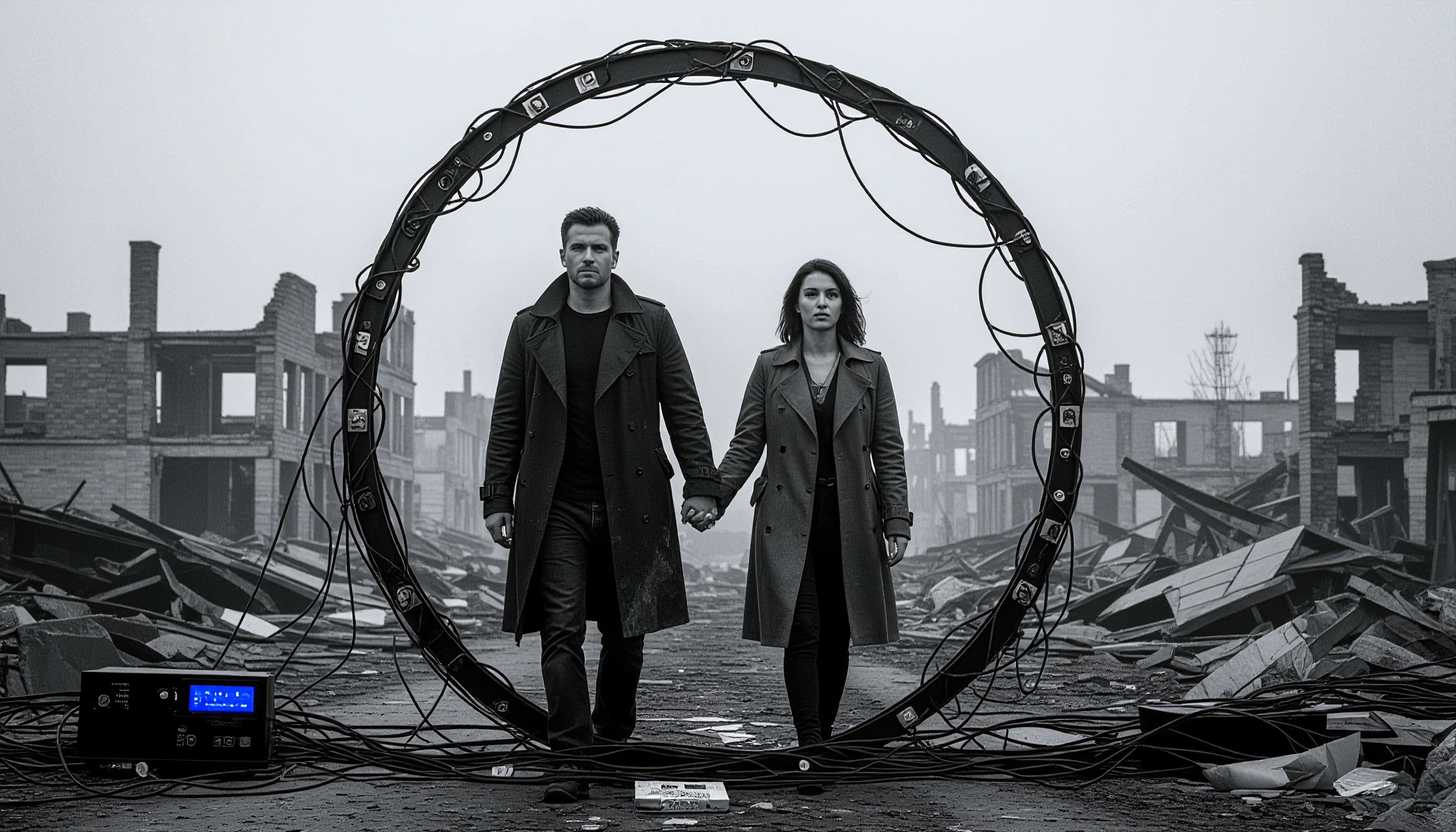 Dystopian Journey Through Time Portal