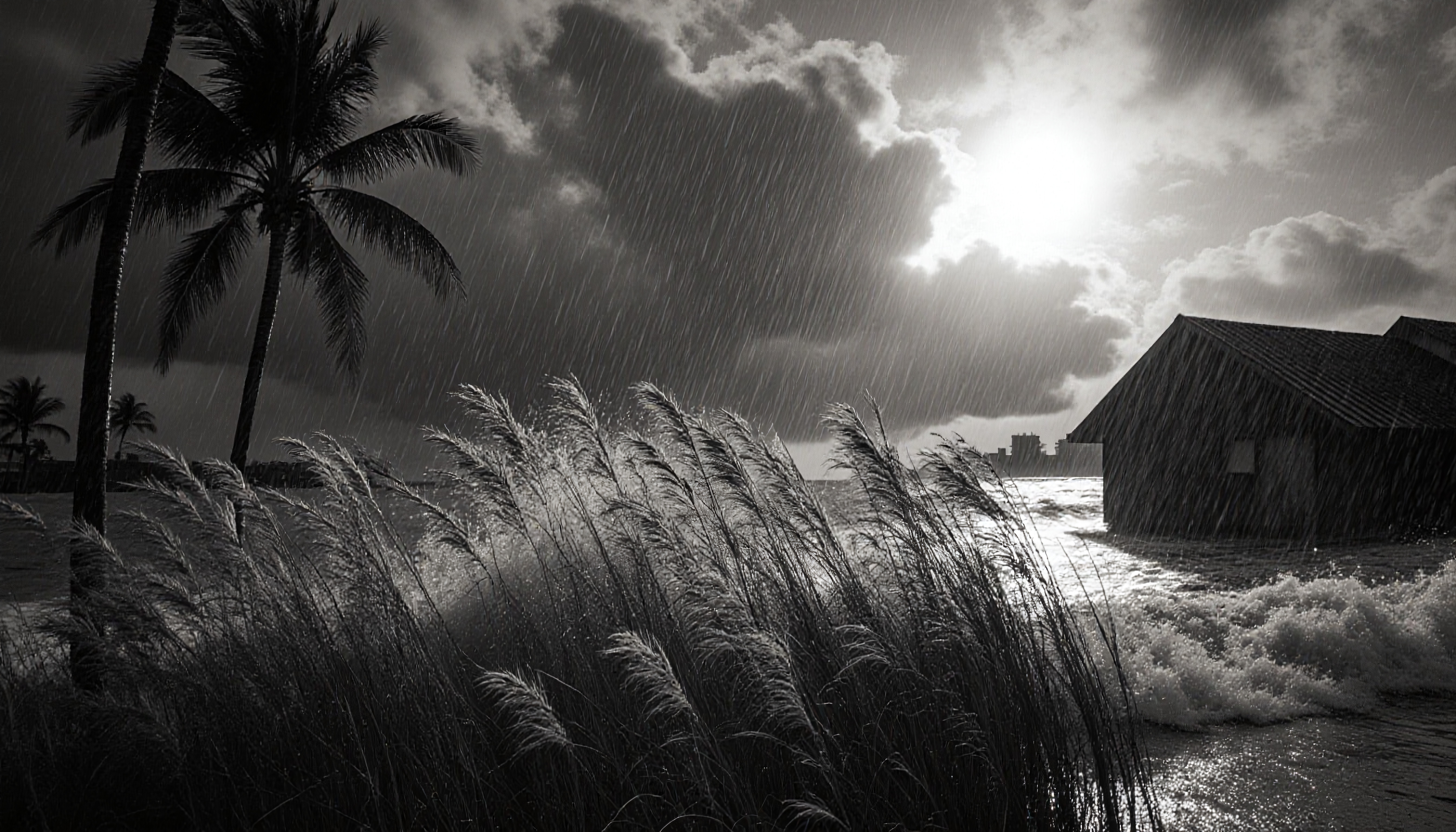Stormy Coastal Scene with House