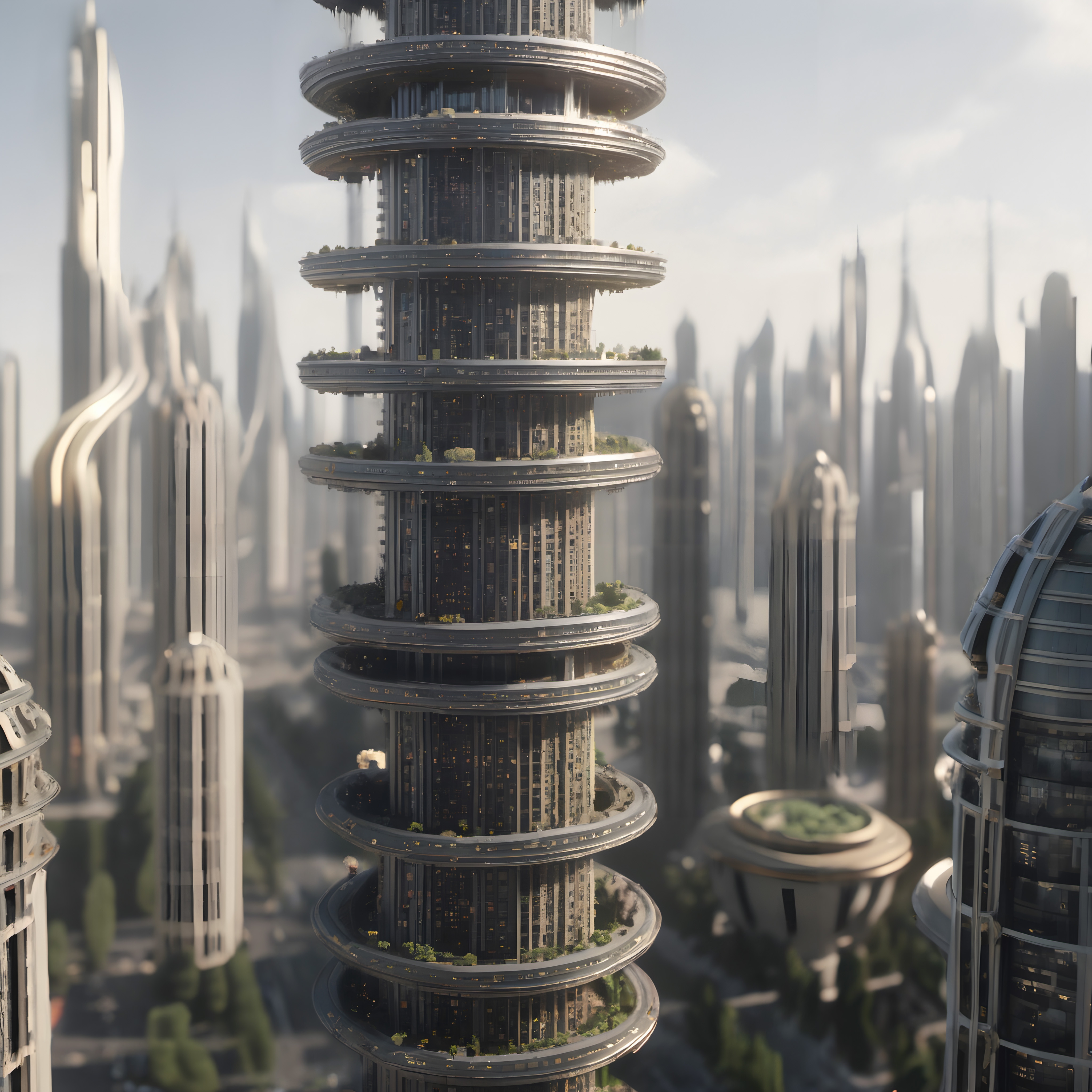Futuristic Eco-Friendly Urban Skyscrapers