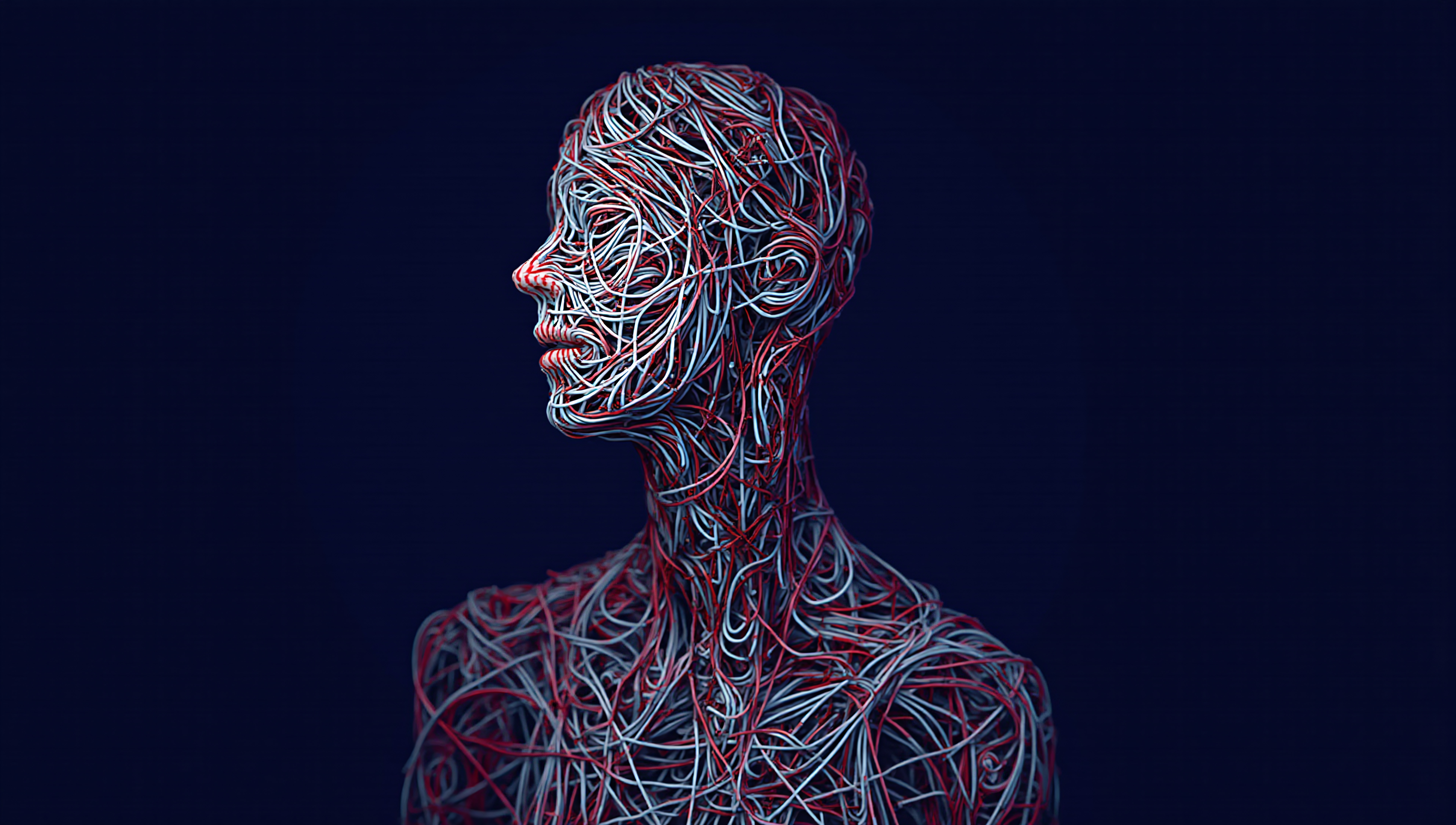 Neural Wire Human Art Sculpture