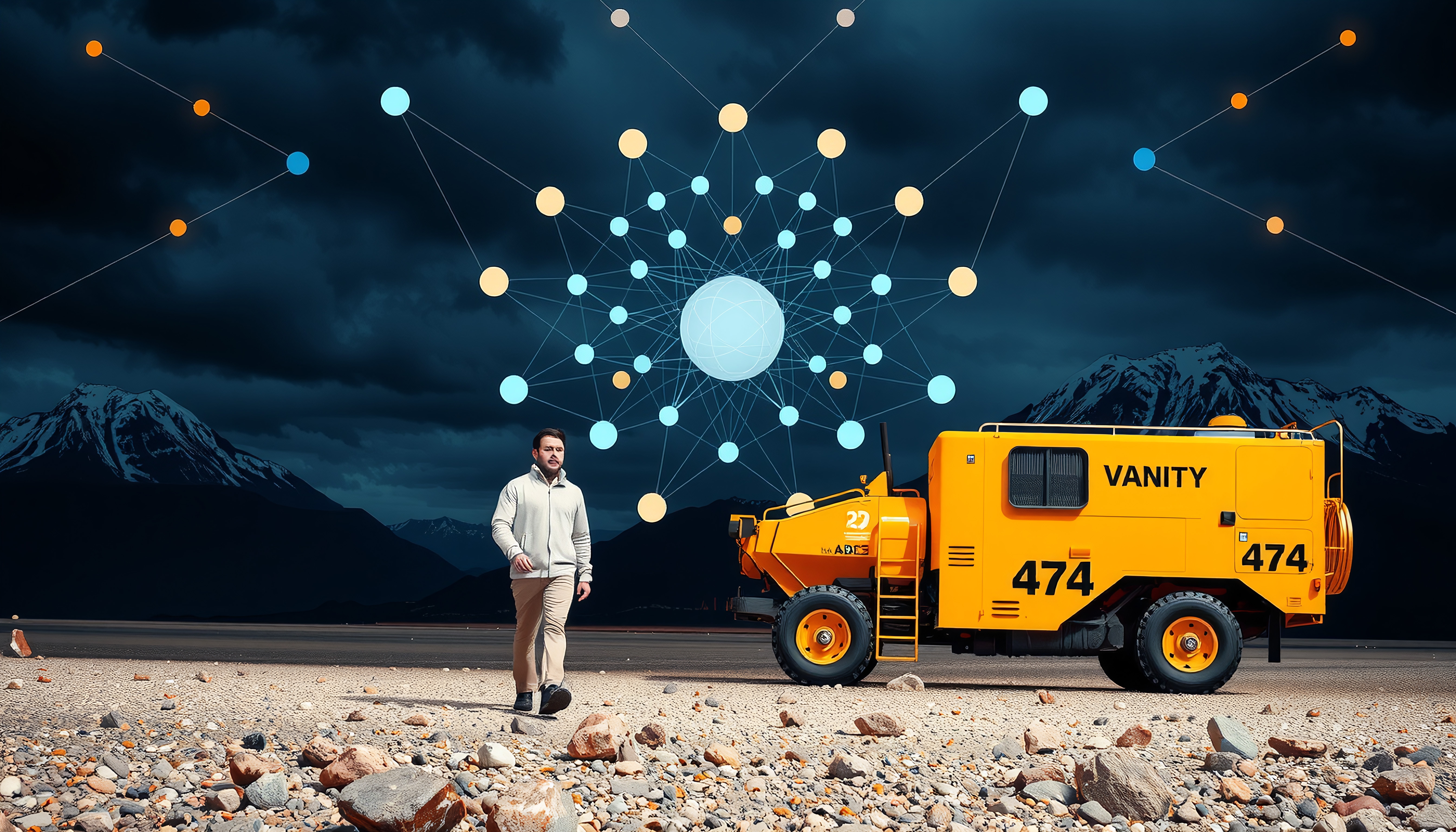 Futuristic Vehicle in Remote Landscape